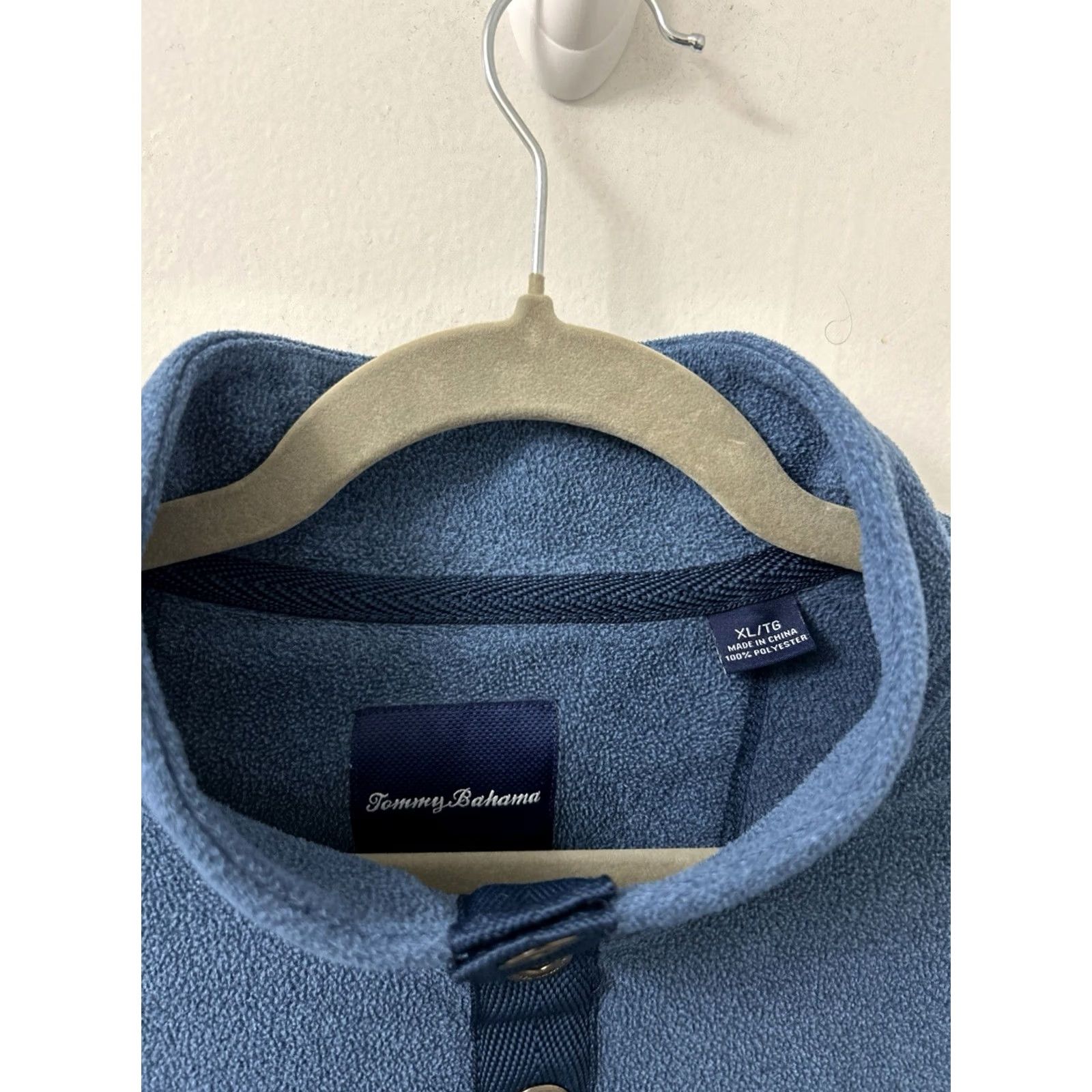 Tommy Bahama Tommy Bahama Sweater Mens XL Blue Fleece Mock Neck 1/4 Snap Henley Button Logo Embroidered Casual Travel Size US XL / EU 56 / 4 - 5 Thumbnail