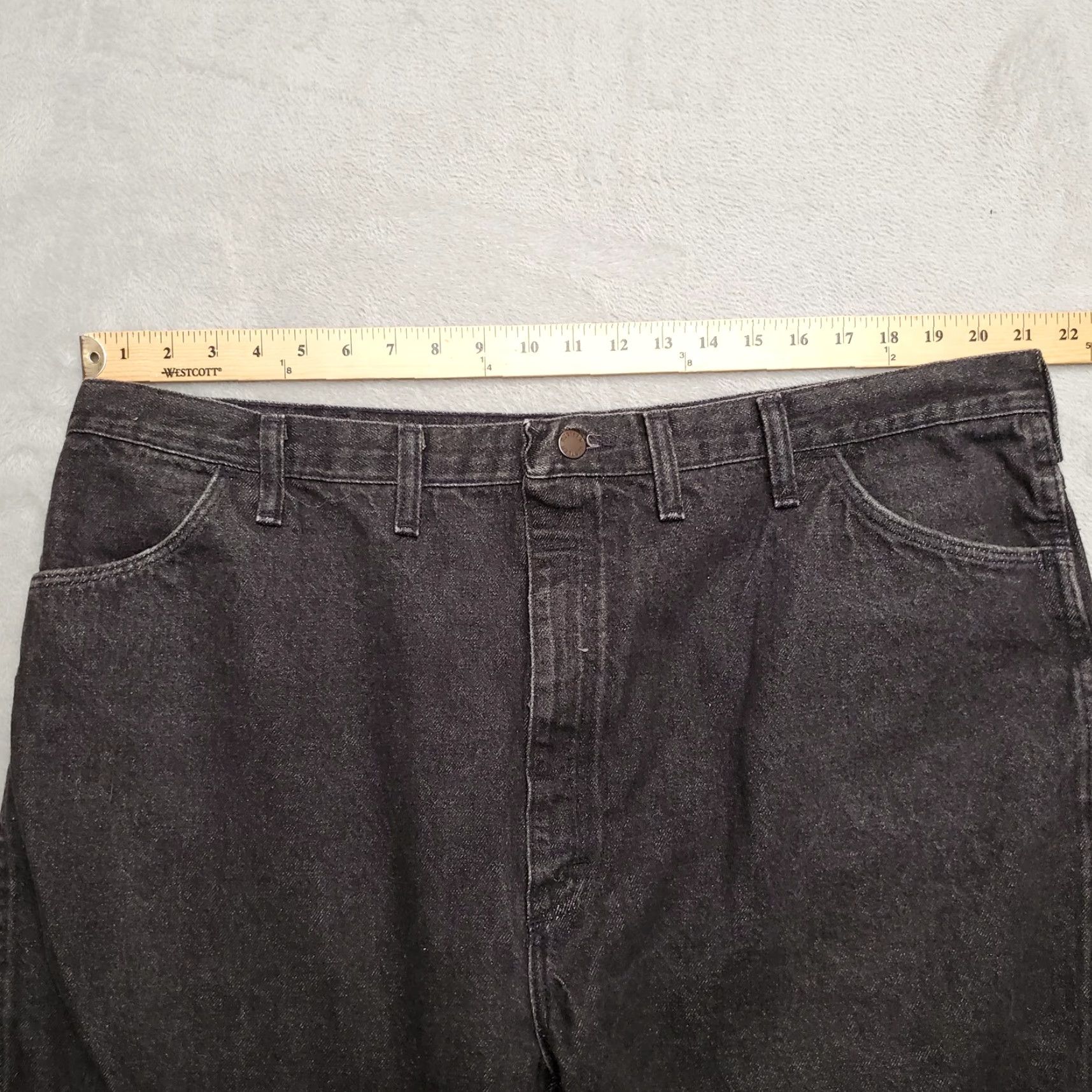 Vintage VINTAGE Rustler Mens Jeans 46x24 Black Denim 100% Cotton Made in USA Western American Casual Size US 30 / EU 46 - 7 Thumbnail