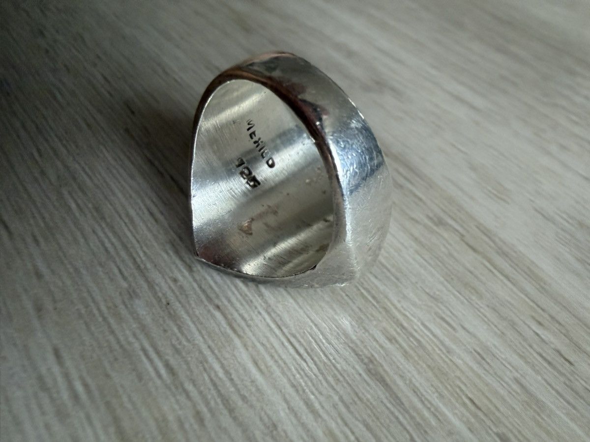 Vintage VTG Mid Century Sterling Silver Taxco Onyx Ring Sz 8.5 Size ONE SIZE - 4 Thumbnail