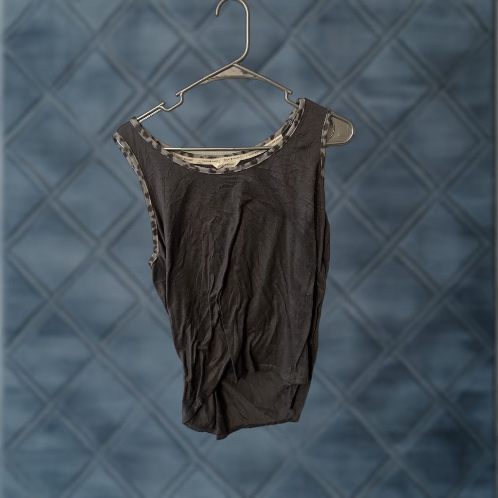 Lucky Brand Lucky Brand Sleep Shirt Sleeveless XL Gray Womens Casual Lounge Stars Cotton Modal Tank Tee Tie Closure Size XL / US 12-14 / IT 48-50 - 1 Thumbnail