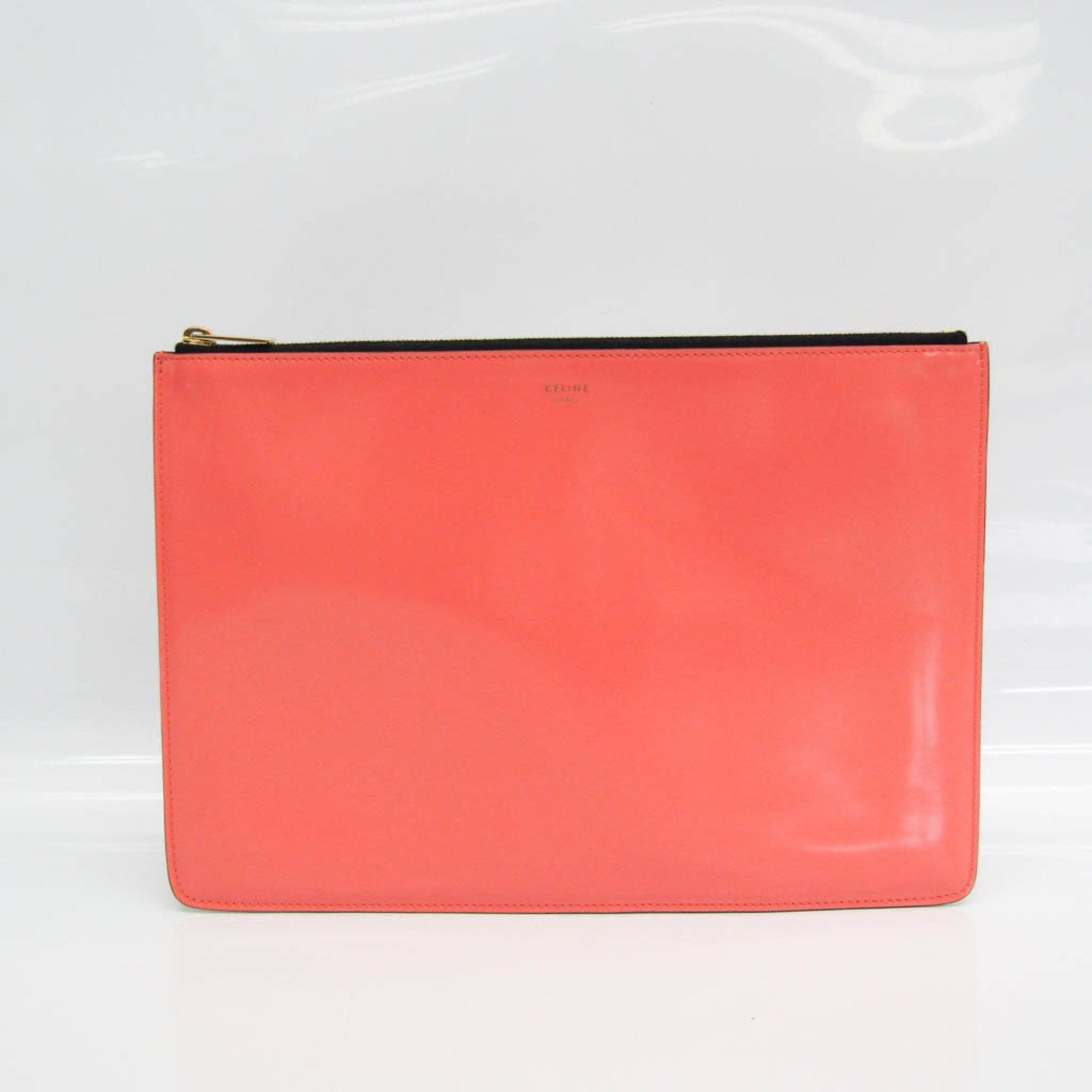 Celine Celine Women's Leather Clutch Bag Salmon Pink Size ONE SIZE - 1 Thumbnail