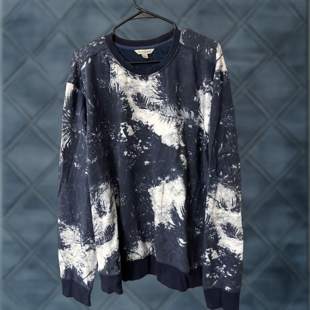 Calvin Klein VINTAGE Calvin Klein Jeans Pullover Sweater Crew Neck 2XL Blue Tie Dye Wash Men’s Sweatshirt White? Size US XXL / EU 58 / 5 - 1 Thumbnail