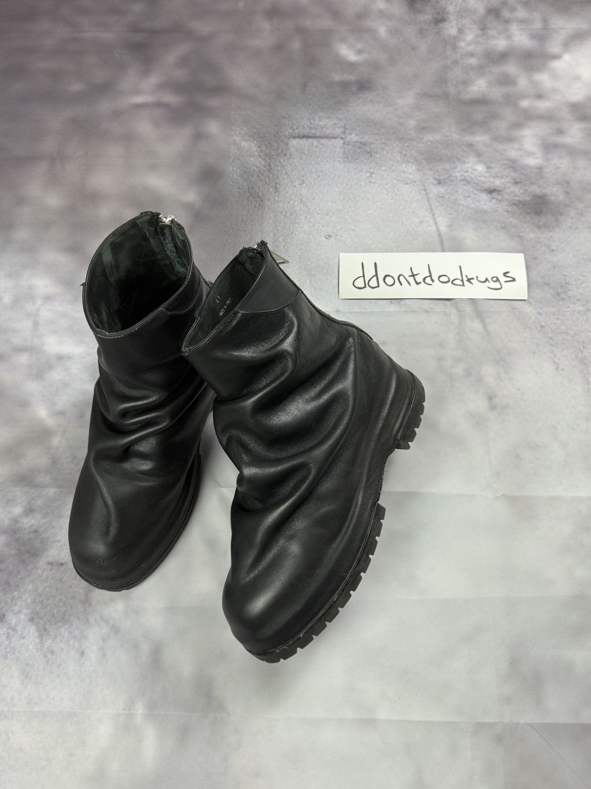 424 424 black leather boots | Grailed