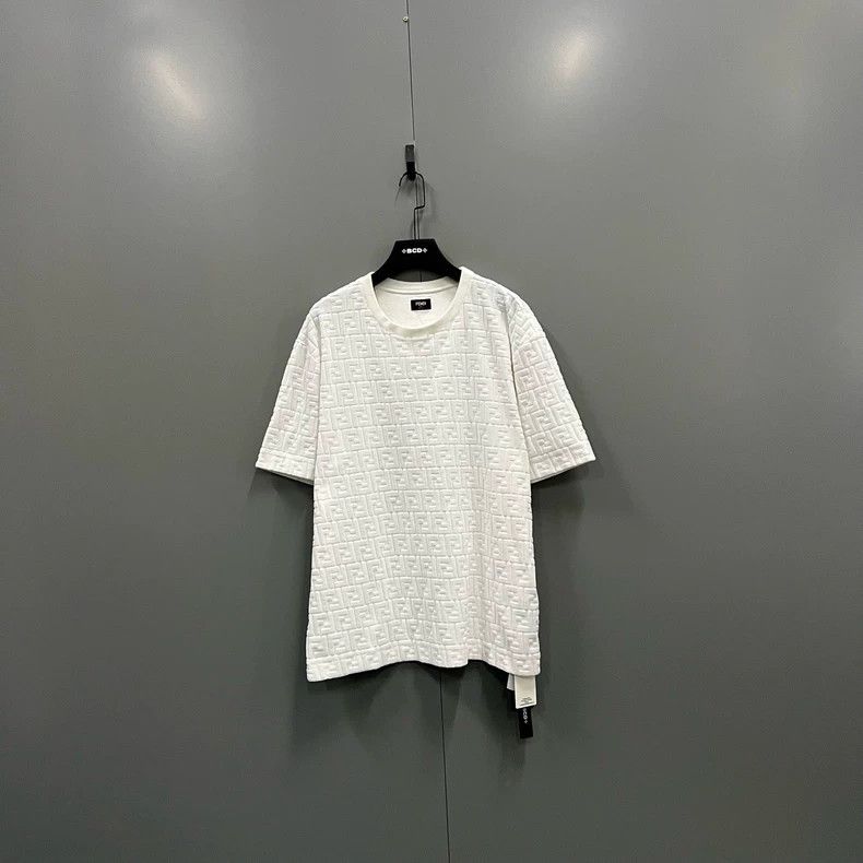 Fendi FENDI White FF Embossed Short Sleeve Tee Size US XXL / EU 58 / 5 - 1 Thumbnail