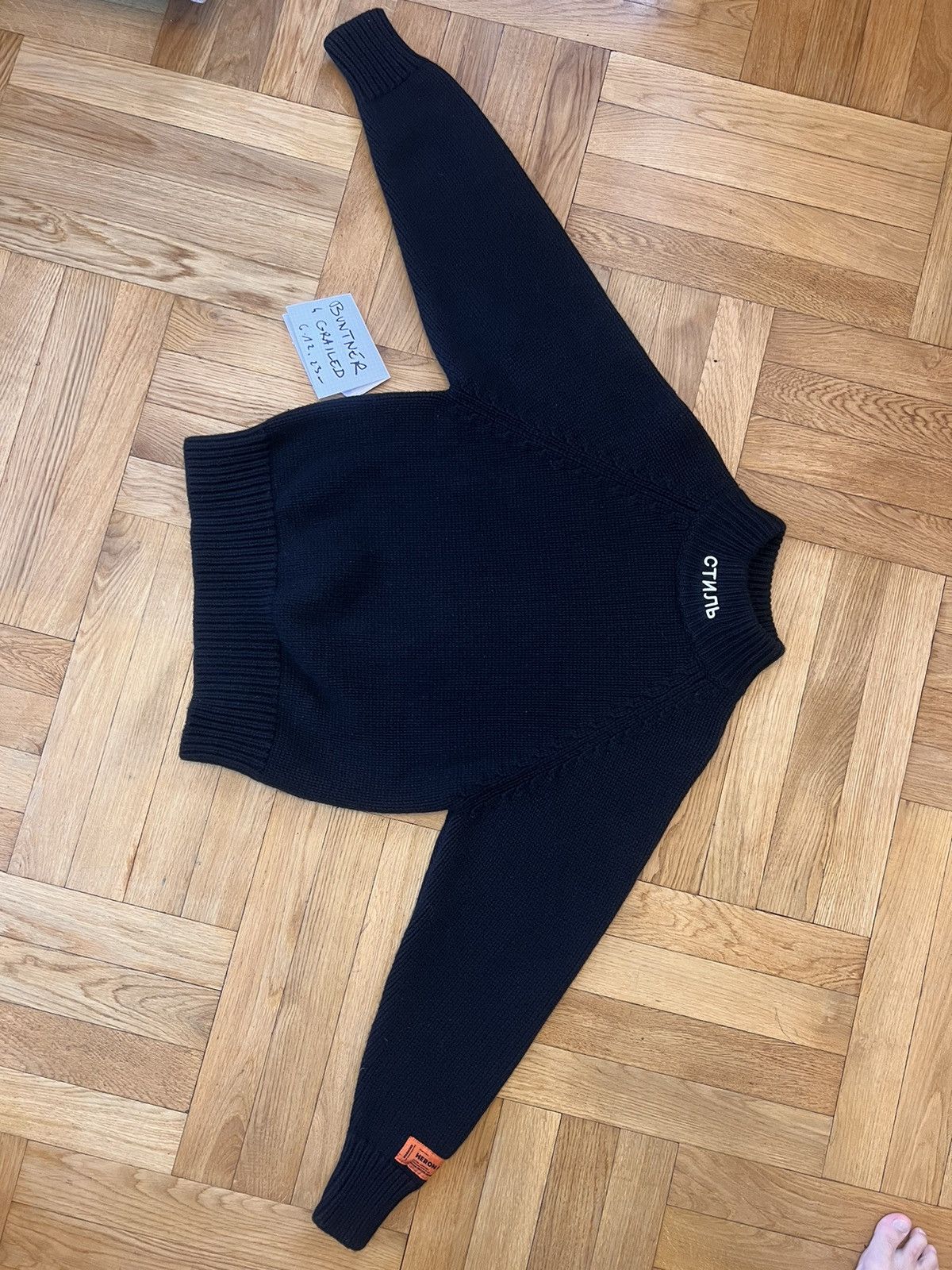 image of Heron Preston Jumper Heavy Knit Wear Turtleneck in Black, Men's (Size Small)