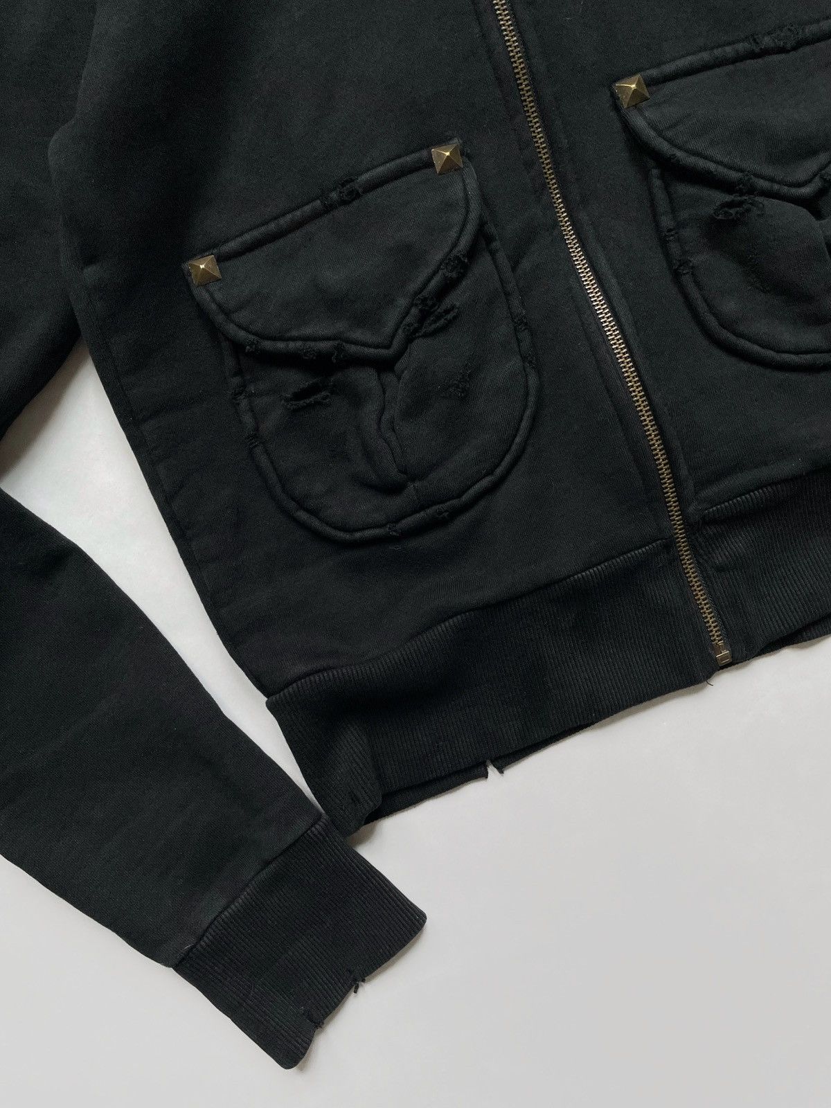 Vintage Vintage Avant-garde Fur distressed zip hoodie 2000s Size M / US 6-8 / IT 42-44 - 3 Thumbnail