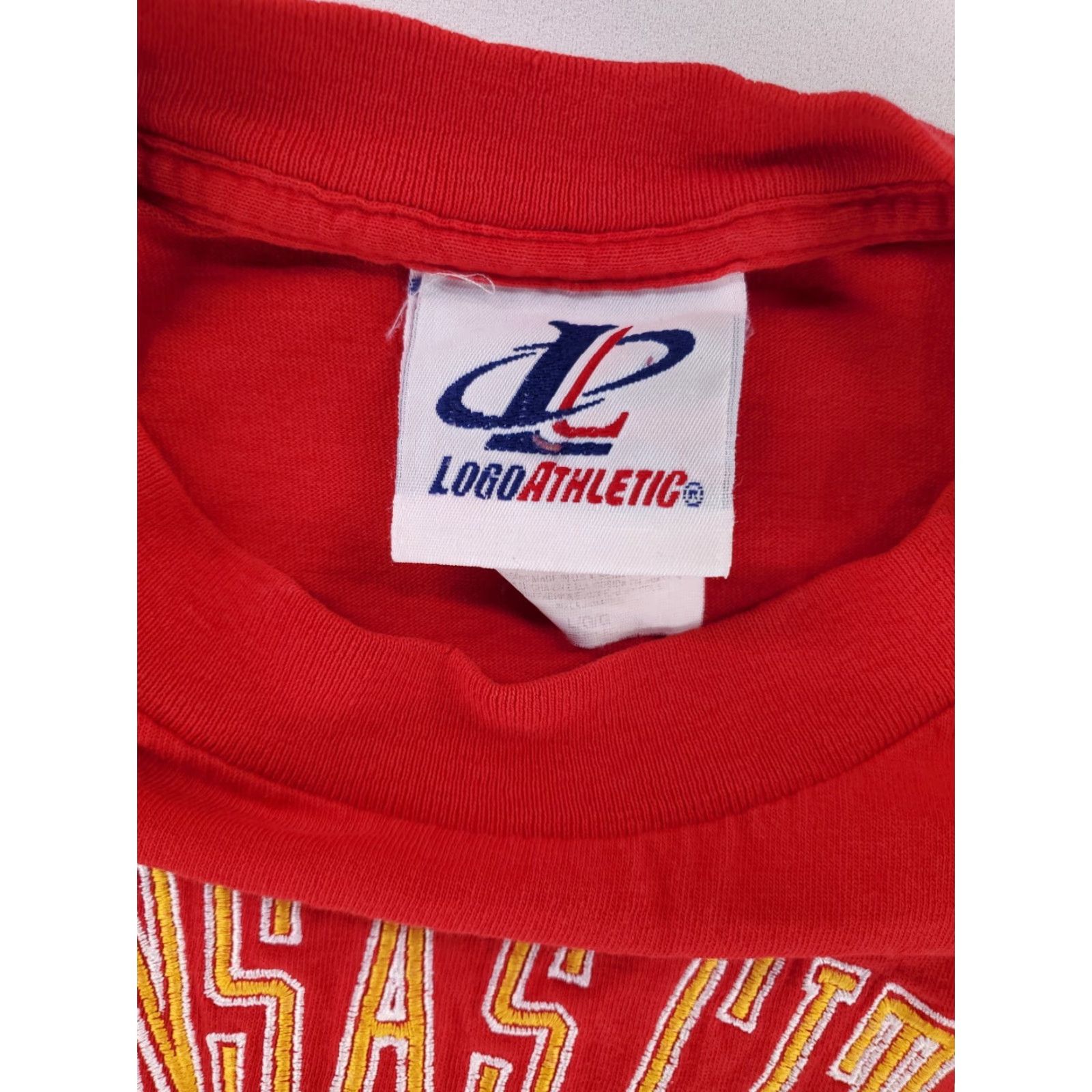 Logo Athletic VINTAGE Kansas City Chiefs Logo Athletic T Shirt Embroidered Red Made USA Mens L 90s Shirt Mens Size US L / EU 52-54 / 3 - 4 Thumbnail