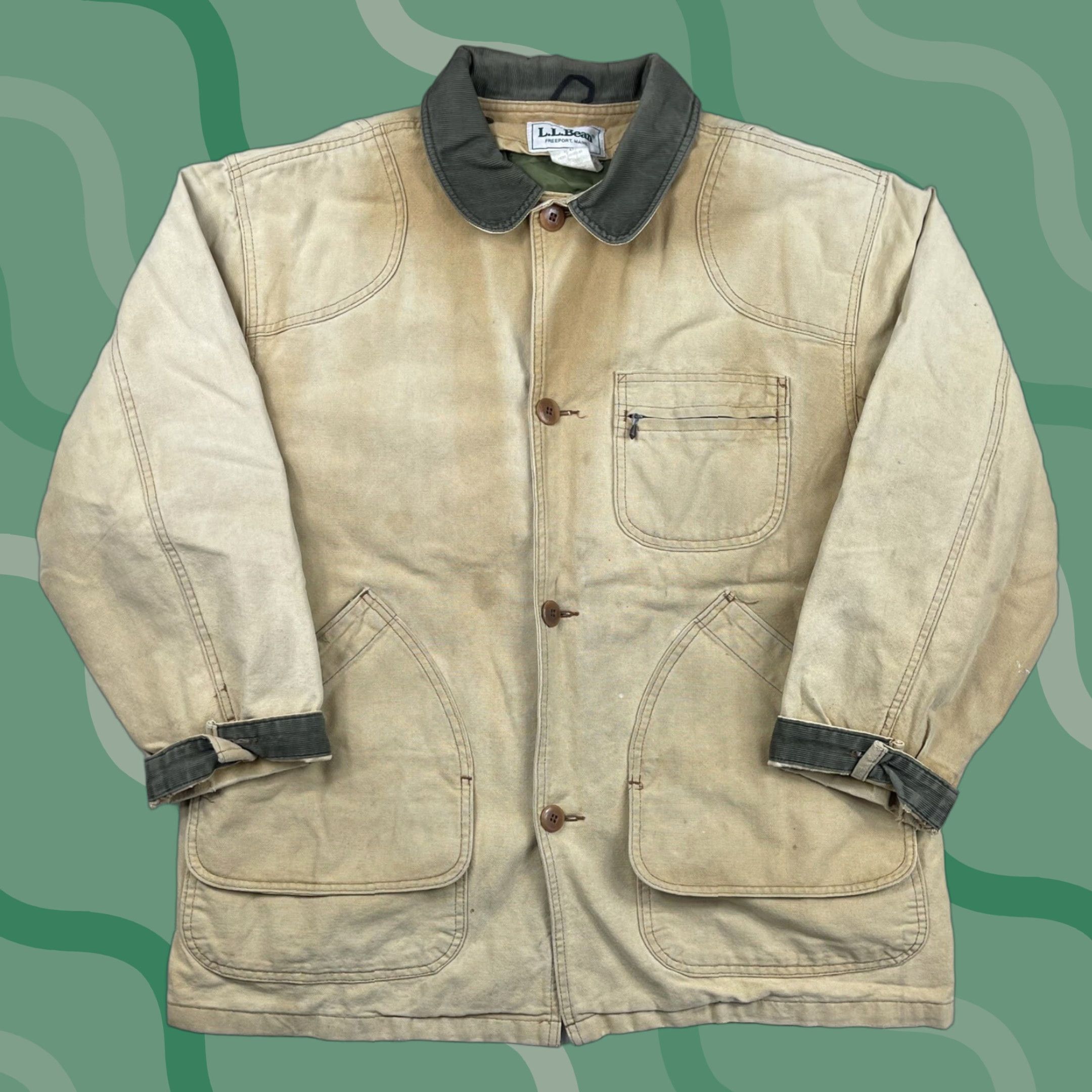 Vintage VINTAGE L.L.Bean Jacket Barn Field Chore Coat Mens XL Tan Corduroy Lined USA Brown Canvas Button User: USA Theme Size US XL / EU 56 / 4 - 1 Thumbnail