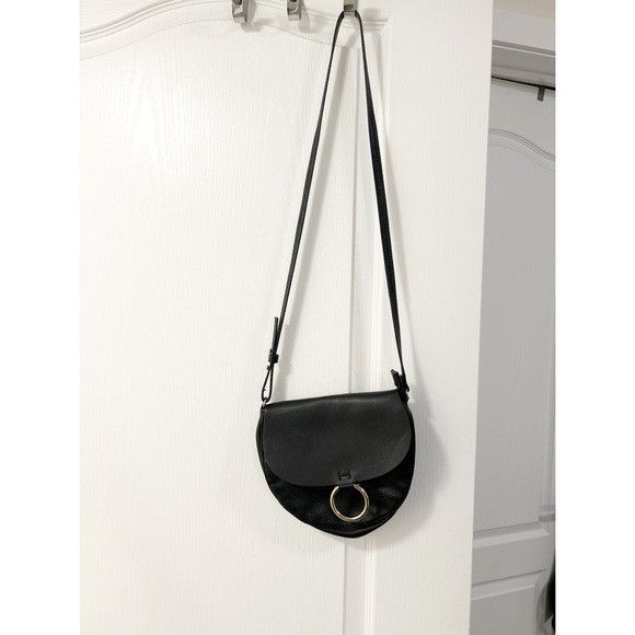 H&M H&M women's Saddle Crossbody Bag pebbled leathered Black Size ONE SIZE - 10 Thumbnail