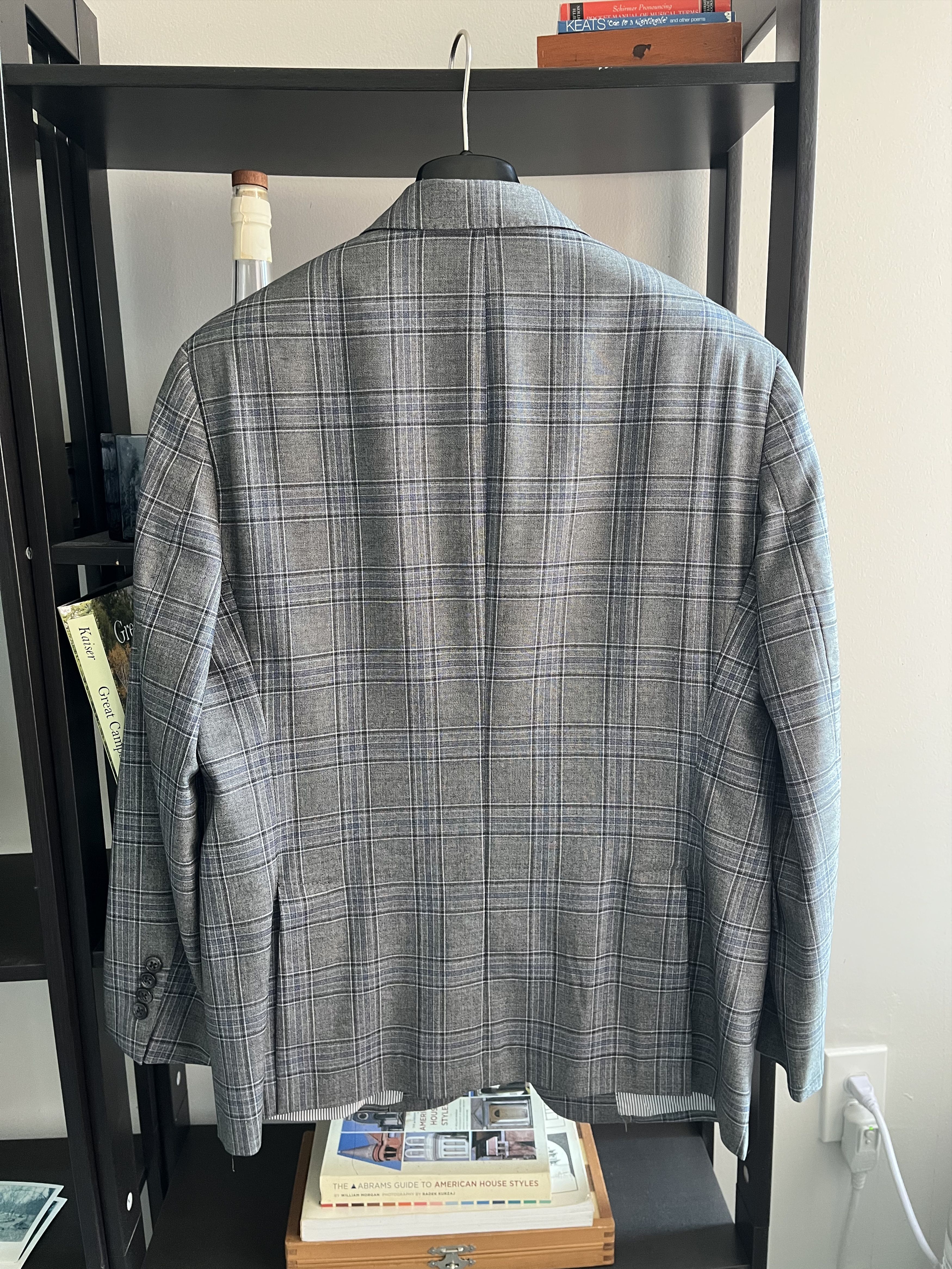 Todd Snyder Todd Snyder Grey and Blue Glen Check Sport Coat Size 40S - 3 Thumbnail