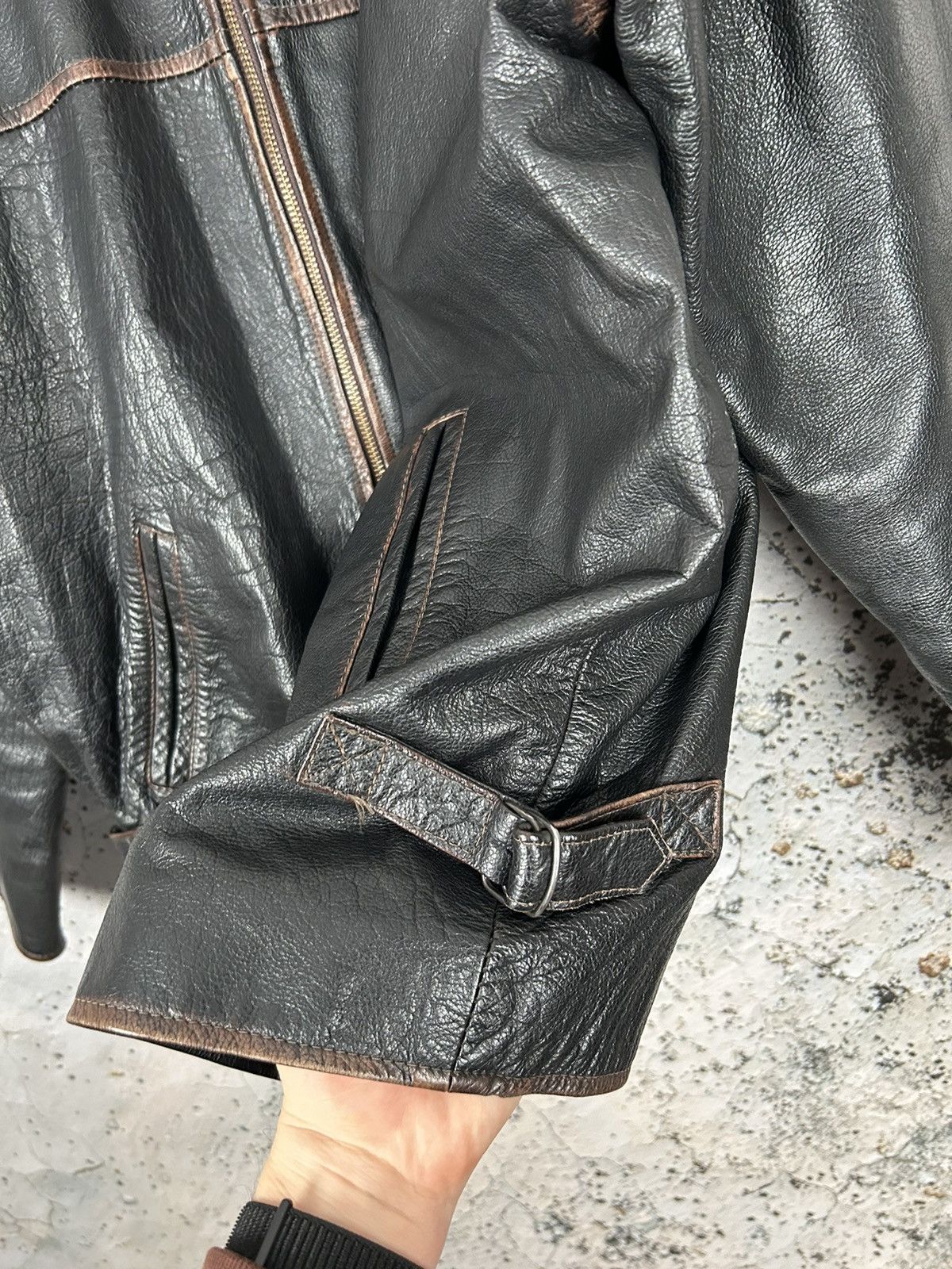 Genuine Leather Vintage Genuine Leather Jacket 90s Avant-garde Punk Rock Size US L / EU 52-54 / 3 - 5 Thumbnail