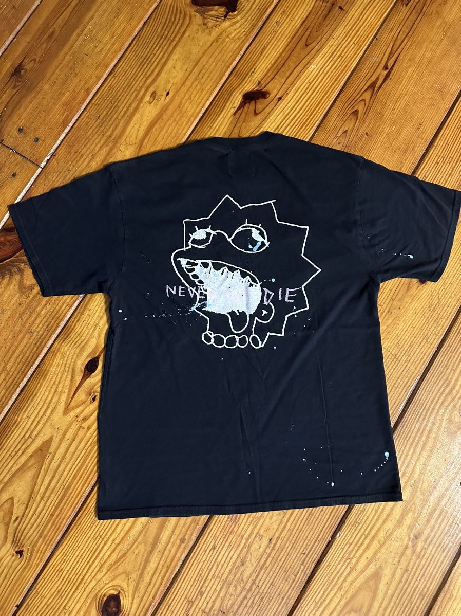 image of For Those Who Sin x Lil Peep Never $Ay Die(N$D) Lil Peep Lisa Simpson “Mom!!” Tattoo in Black (Size