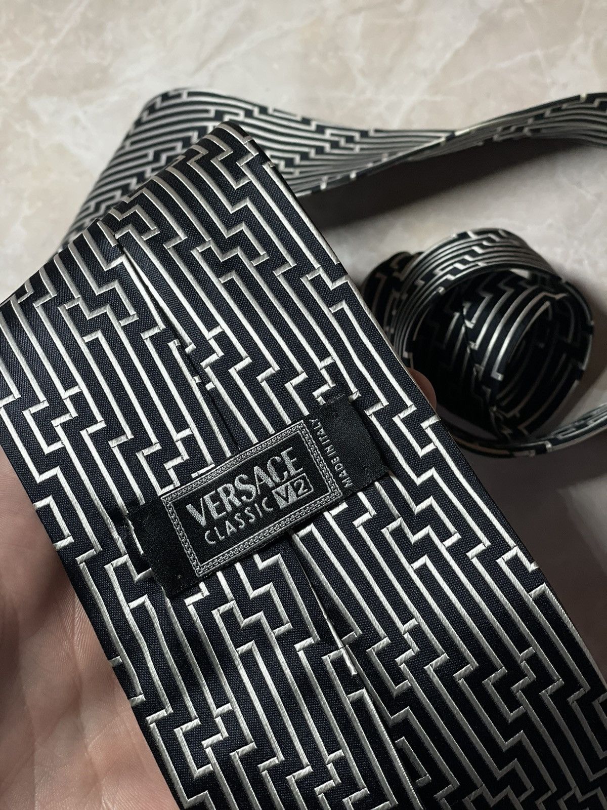 Versace Vintage Versace Classic V2 Monogram Silk Tie Size ONE SIZE - 3 Thumbnail