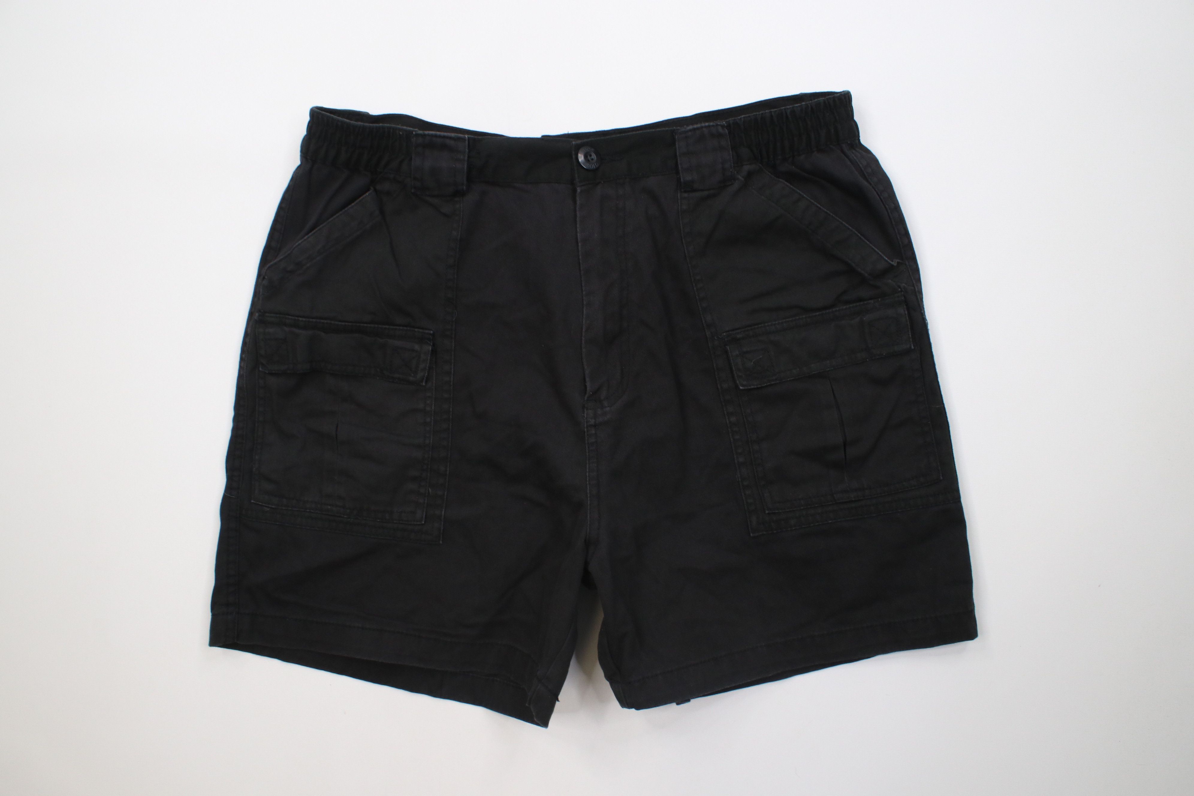 Vintage Vintage 90s Streetwear Above Knee Utility Cargo Shorts Black Size US 40 / EU 56 - 1 Thumbnail