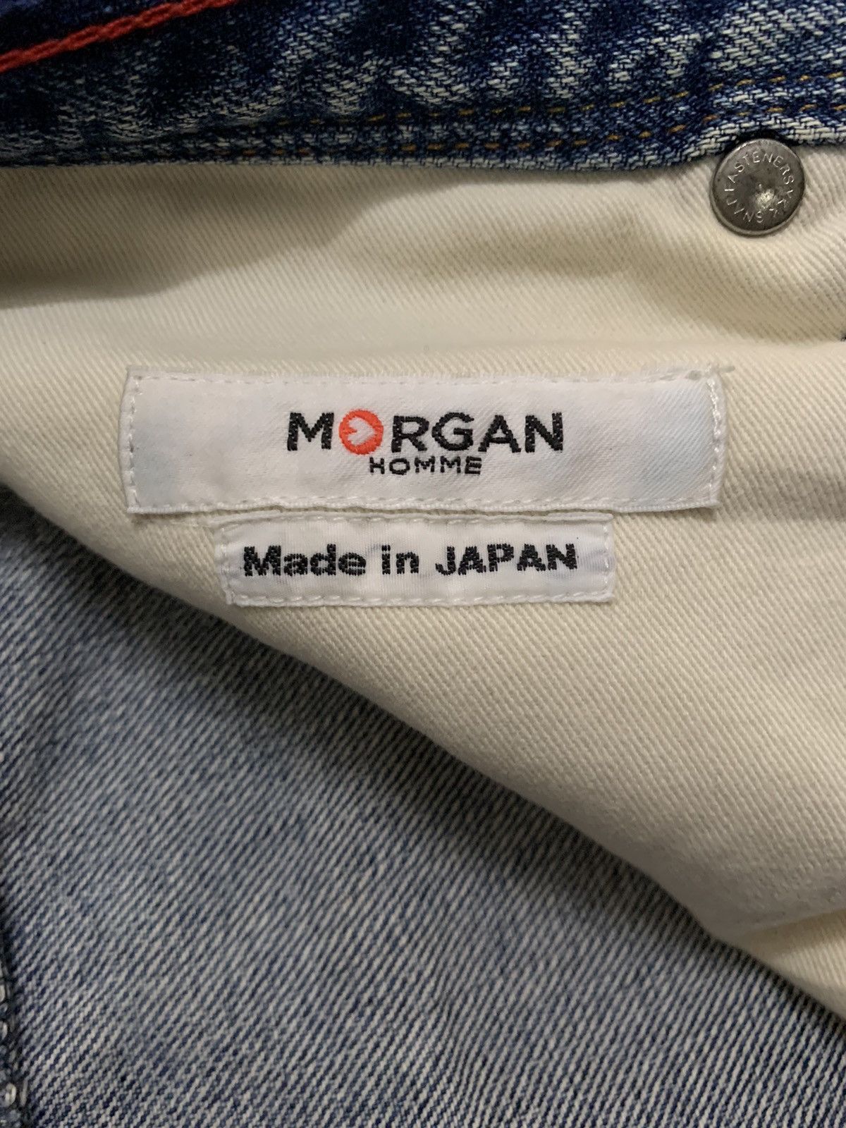 Morgan Homme Vintage Morgan Homme Selvedge Blue Washed Distressed Jeans Size US 30 / EU 46 - 21 Thumbnail