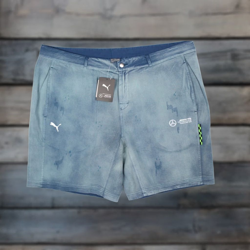 Puma Puma Men's Shorts Mercedes AMG Petronas F1 Team 2024 Crew Go Summer 2XL Blue Canvas 100% Cotton Chino Shorts with Pockets Mens Summer Style Nylon? Size US 39 - 1 Thumbnail