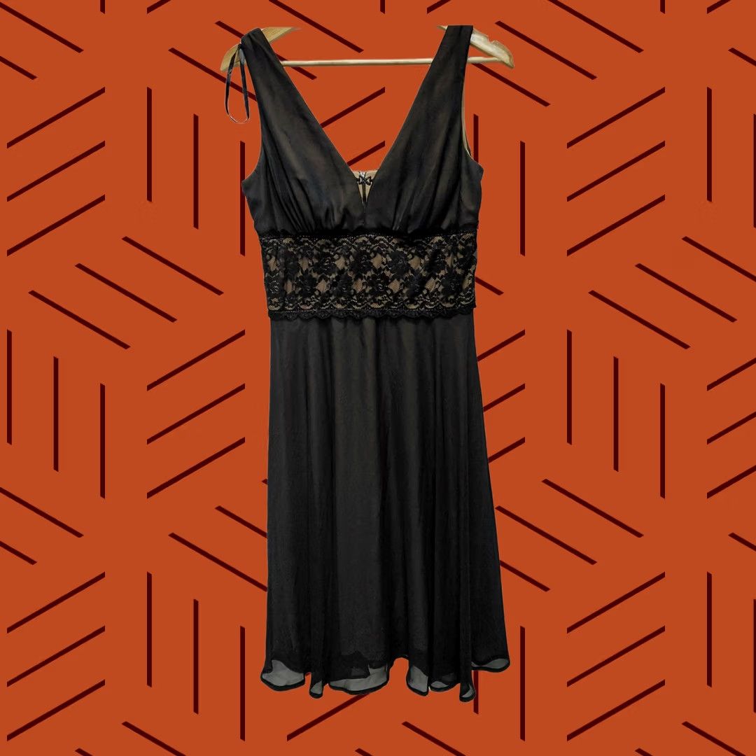 Vintage Connected Apparel Black Lace Waist Sleeveless Midi Dress Size 10 Size L / US 10 / IT 46 - 1 Thumbnail