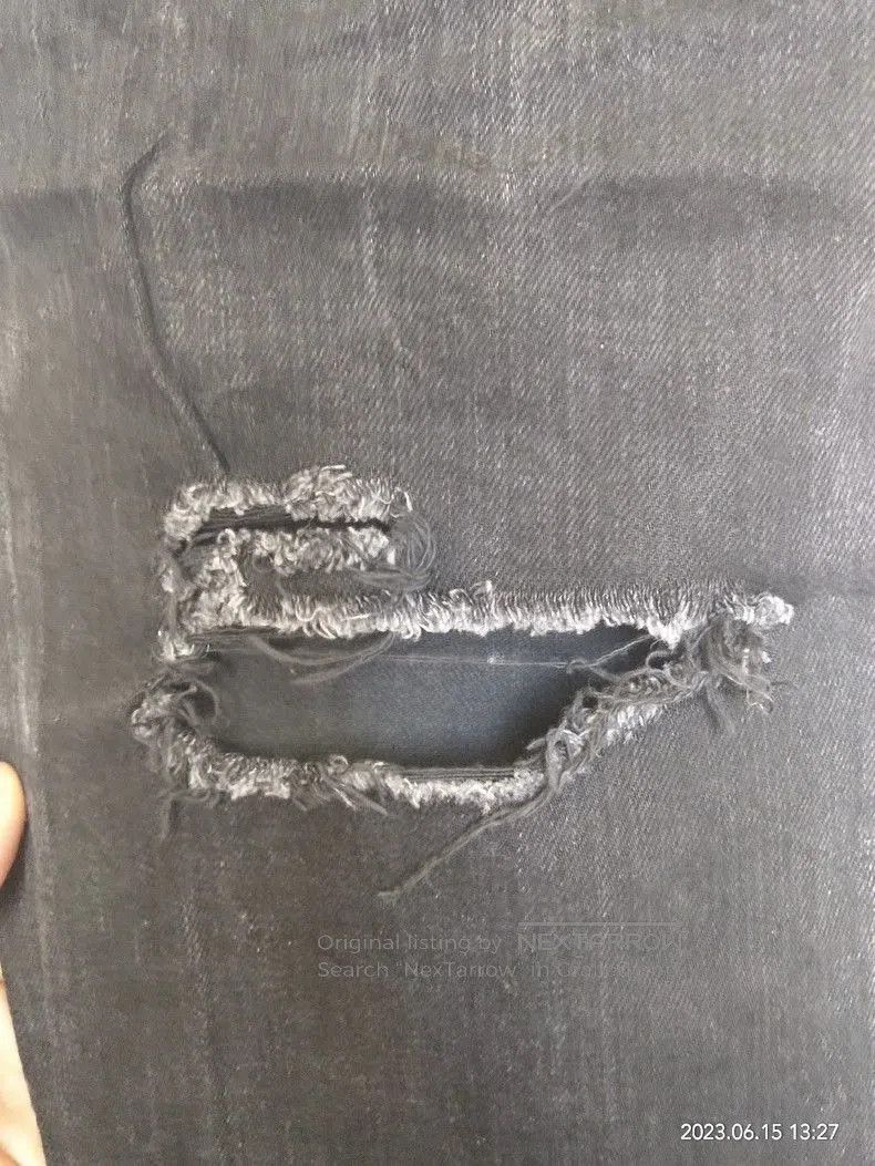 Saint Laurent Paris SLP 2016 Black Distressed Denim Jeans. Size US 33 - 3 Thumbnail