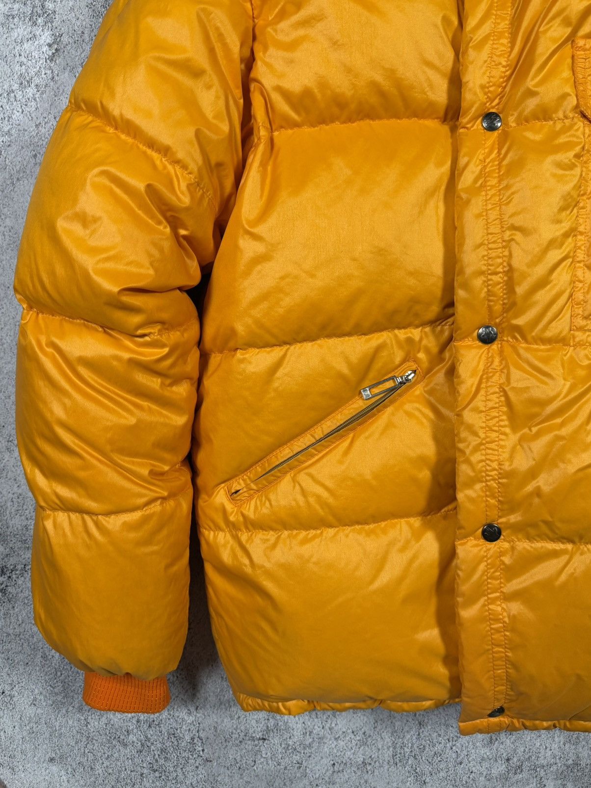 Moncler Vintage Moncler Down Jacket Orange Hooded Made in Italy 1981 Size US XL / EU 56 / 4 - 4 Thumbnail