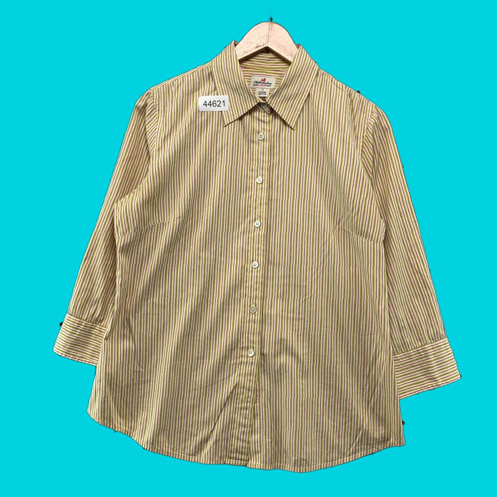 J.Crew J Crew Button Down Shirt Womens Medium Yellow Purple Striped Haberdashery Size M / US 6-8 / IT 42-44 - 1 Thumbnail