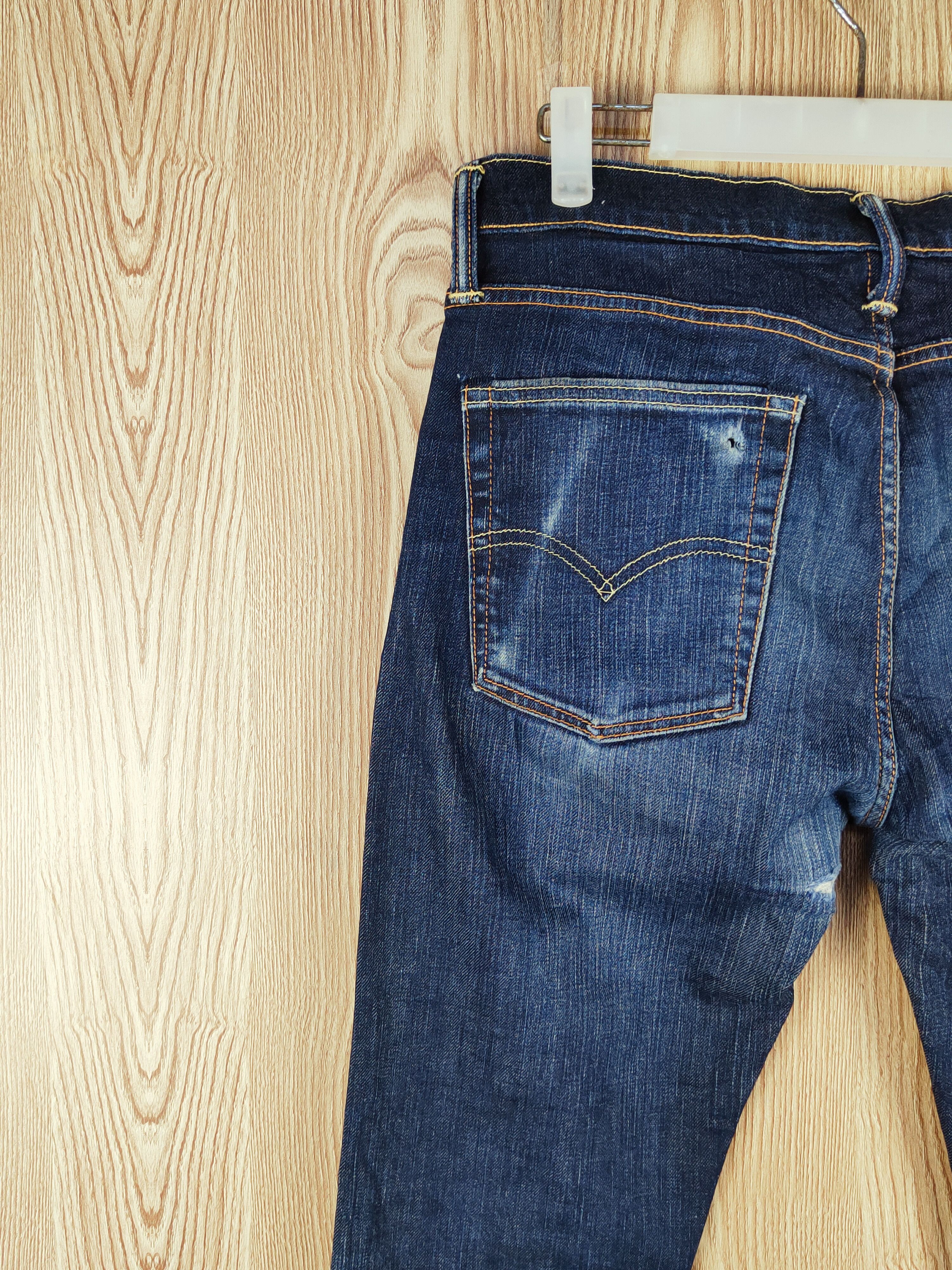 Levi's 510 Levi's Dark Blue Distressed Ripped Skinny Jeans #S2711 Size US 31 - 11 Thumbnail