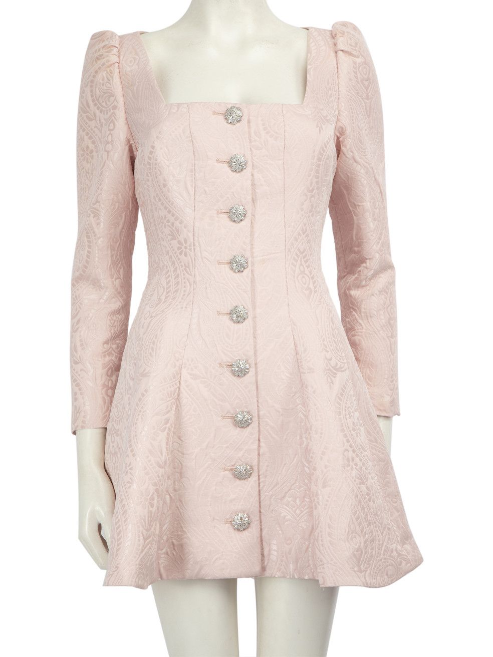 LoveShackFancy Pink Haveri Brocade Mini Dress Size XS / US 0-2 / IT 36-38 - 1 Thumbnail