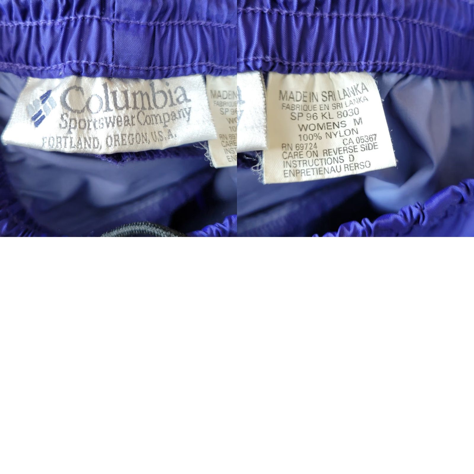Vintage Vintage Columbia Windbreaker Pants Womens Medium Blue Nylon Elastic Waist Inseam 29" Rise 13" Tapered Casual - Black? Size 32" / US 10 / IT 46 - 8 Thumbnail