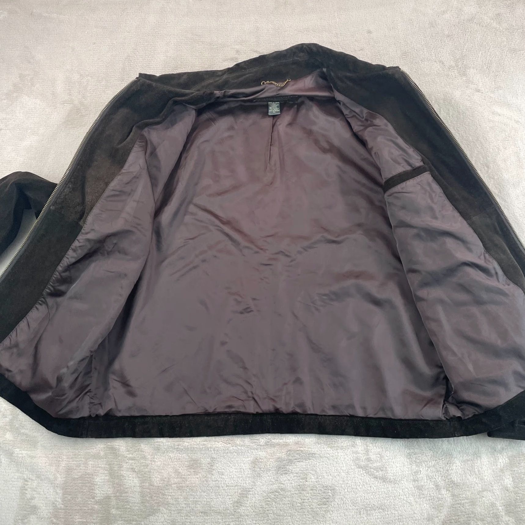 Banana Republic VINTAGE Banana Republic Bomber Jacket Men XL Chocolate Brown Suede Leather Lined Size US XL / EU 56 / 4 - 4 Thumbnail