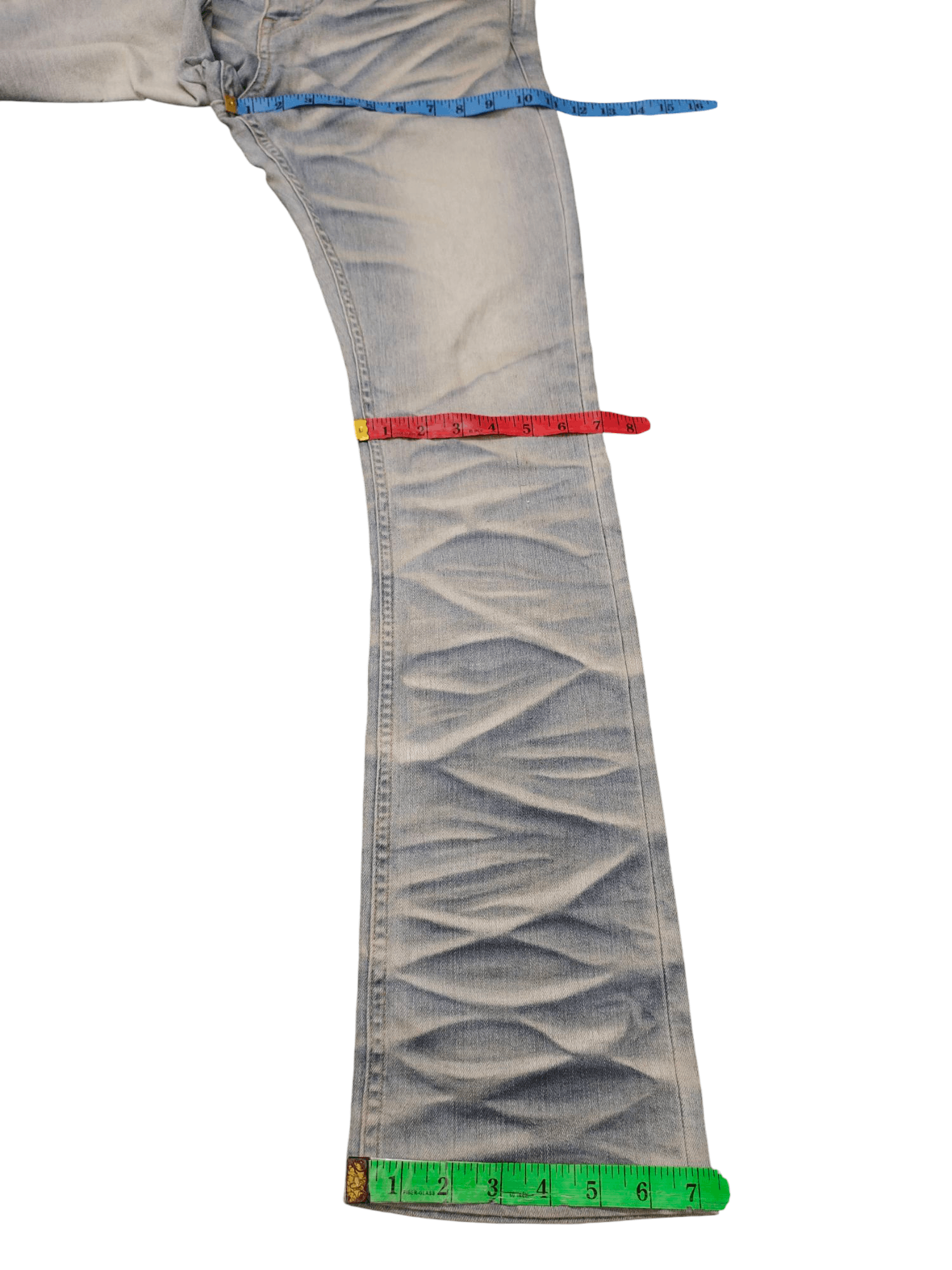GOSTAR DE FUGA Flare Jeans Jackrose Japan Clawmark Faded Denim Bootcut Y2k Size US 34 / EU 50 - 21 Thumbnail