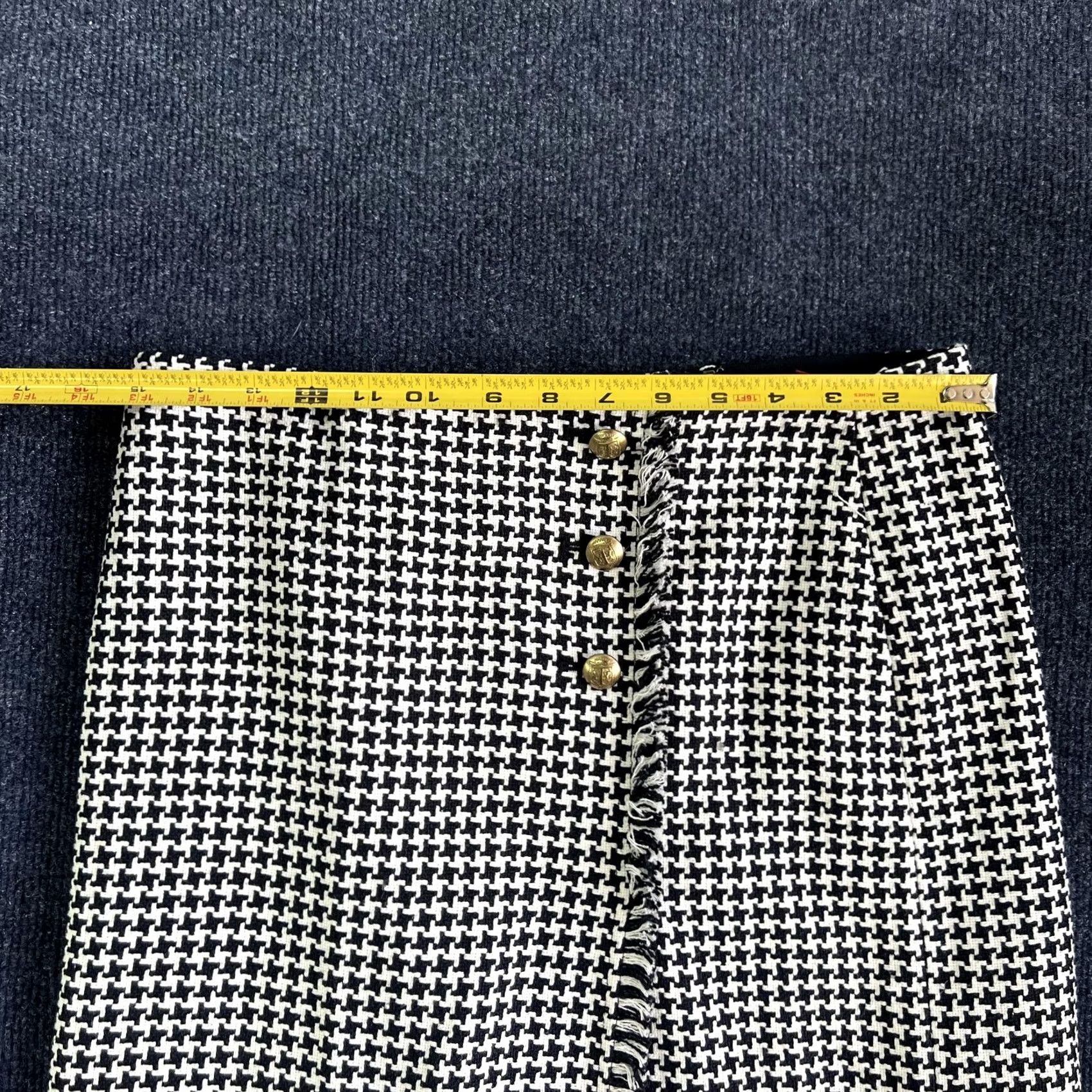 Talbots Talbots Skirt Black White Tweed Check Fringe Button Lined Workwear Womens 6P Size 28" / US 6 / IT 42 - 4 Thumbnail