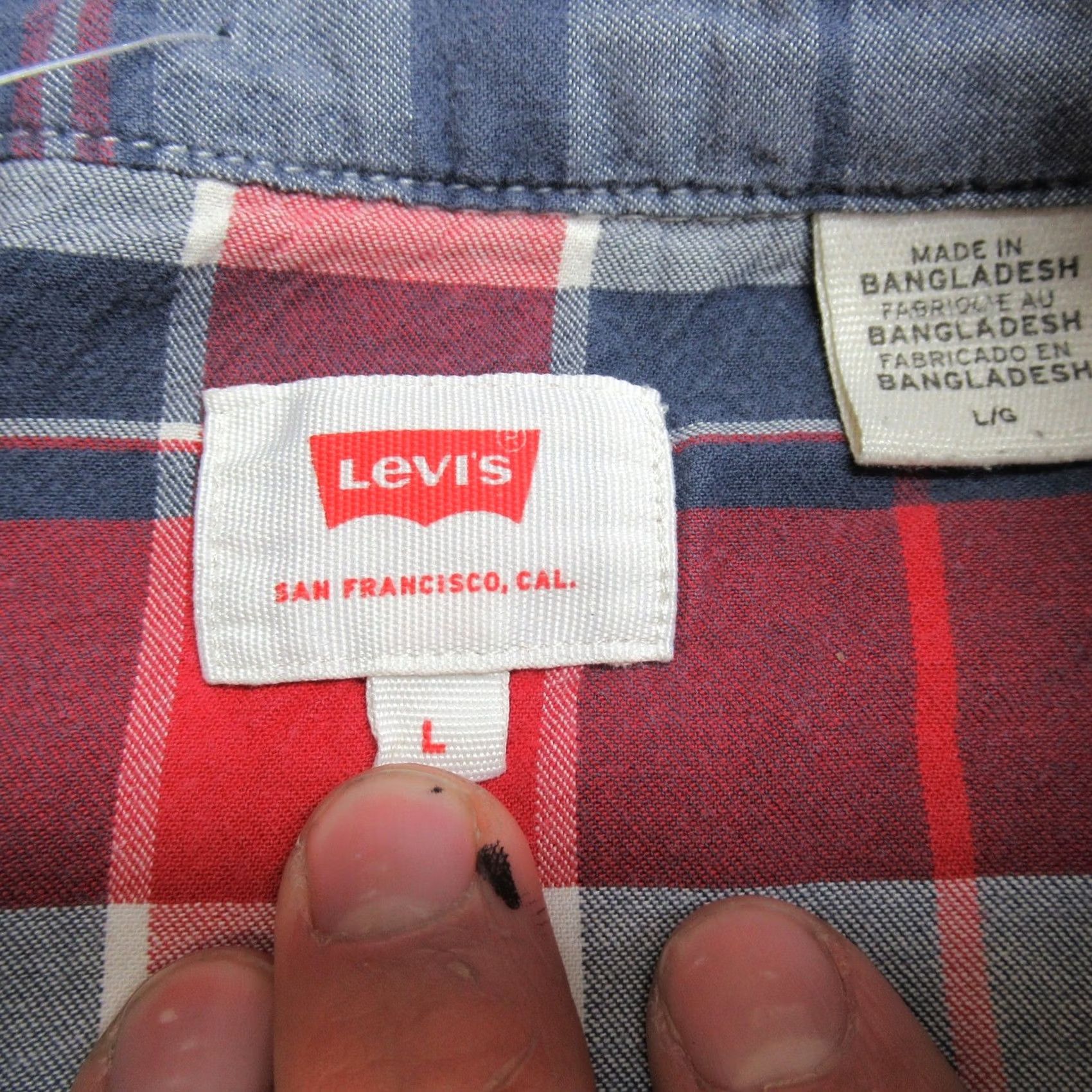 Levi's Levi'S Red Plaid Shirt Men Large Size Size US L / EU 52-54 / 3 - 6 Thumbnail