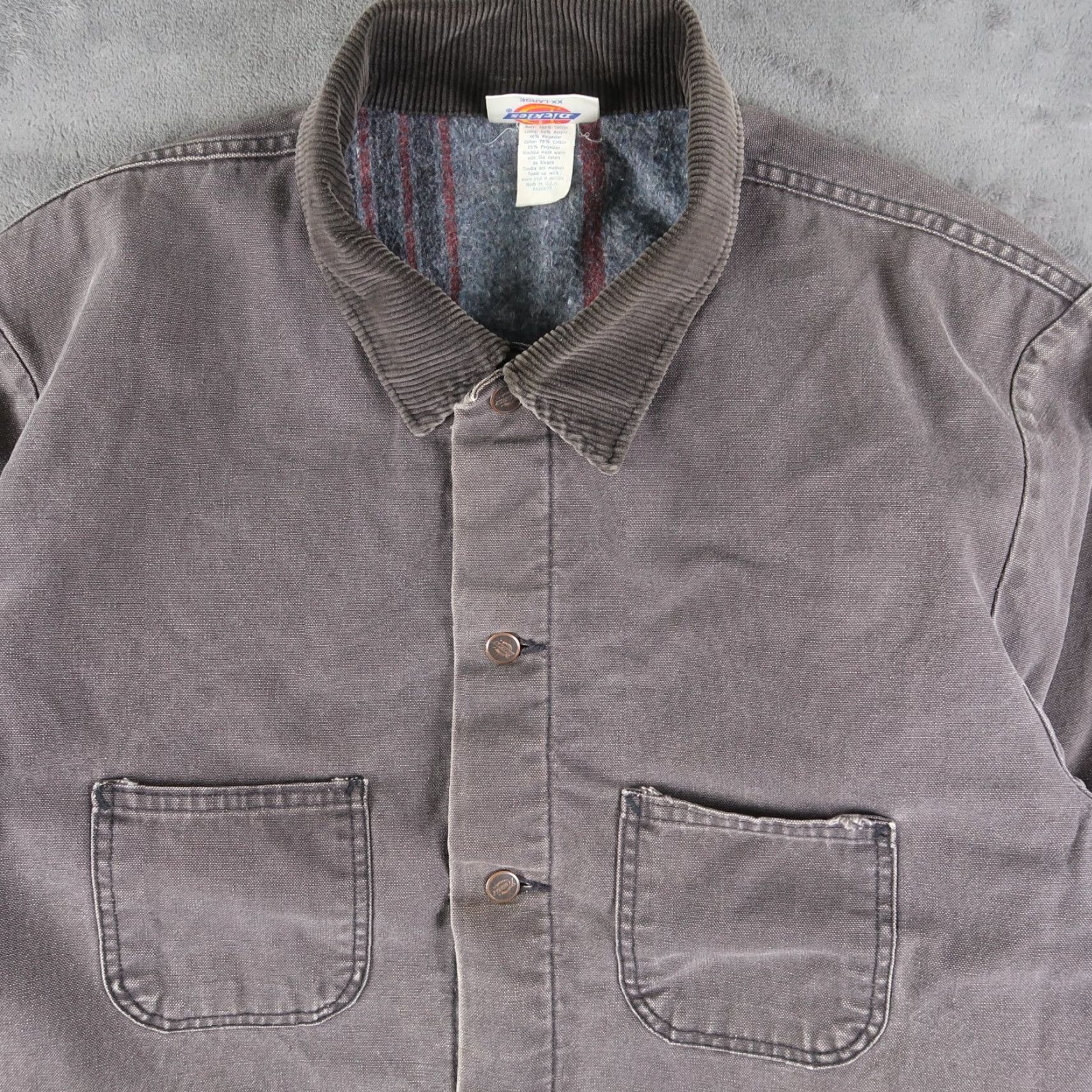 Dickies VINTAGE Dickies Chore Jacket Canvas Duck 2XL Gray Lined Casual Workwear 80s 90s Mens Coat/Jacket Zip Size US XXL / EU 58 / 5 - 3 Thumbnail