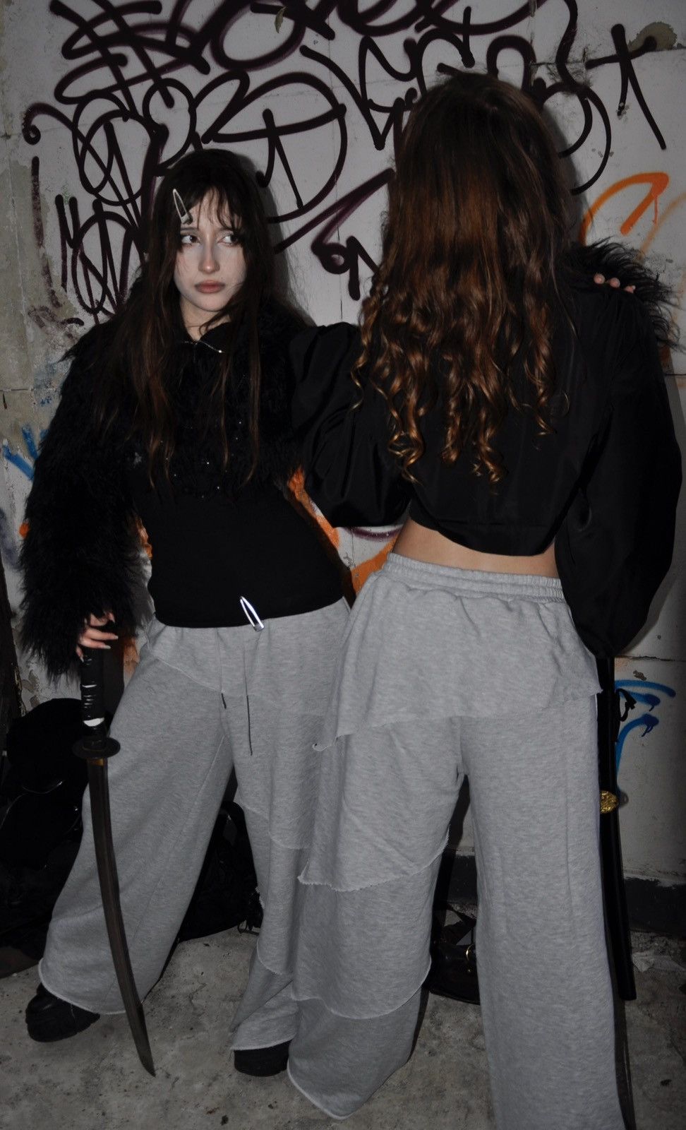 Designer Rare! Sweatpants Grey Kudasai Oh Handmade Designer Y2K Size US 32 / EU 48 - 1 Thumbnail