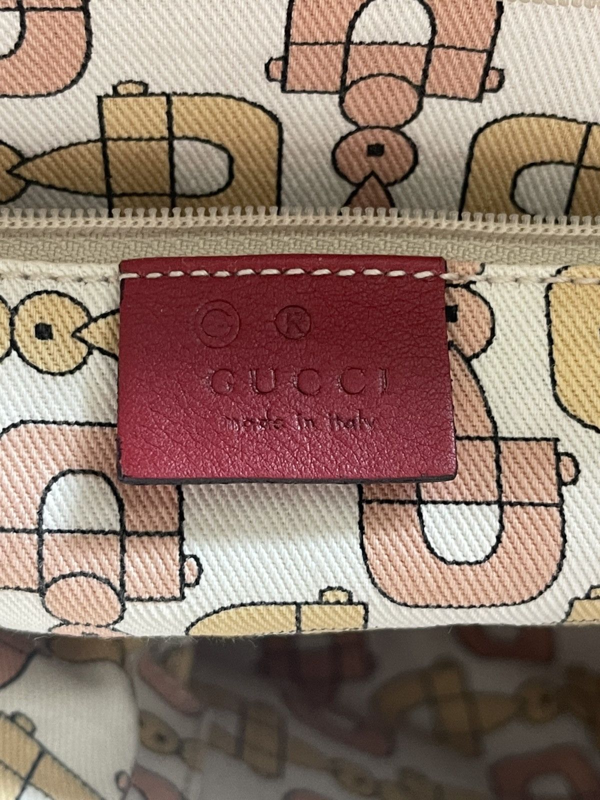 Gucci Gucci Red GG Canvas Abbey Tote Bag Excellent Original Size ONE SIZE - 10 Thumbnail