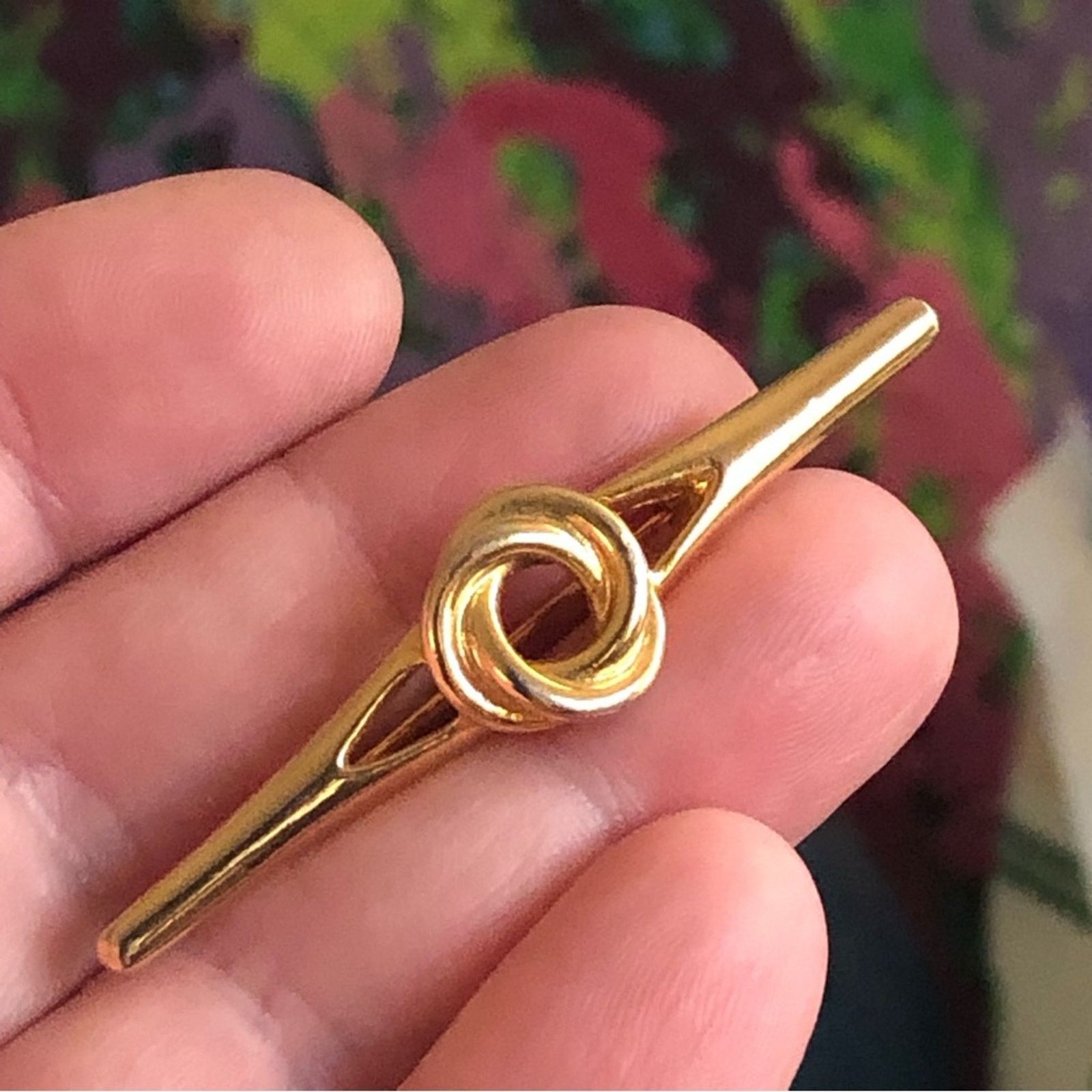 Vintage Vintage gold knot bar brooch pin Size ONE SIZE - 3 Thumbnail
