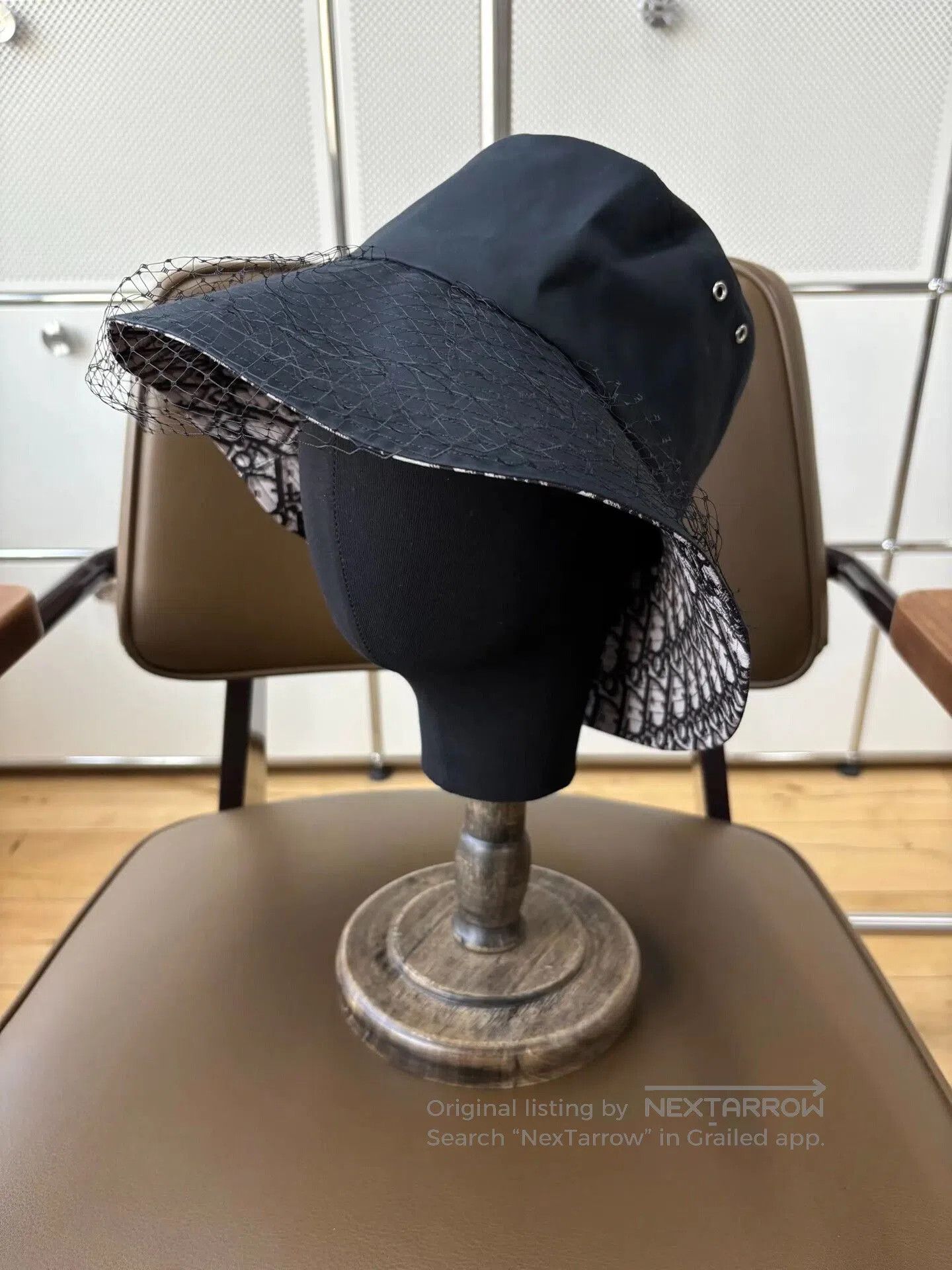 Dior Dior Black Monogram Lace Fisherman Hat. Size ONE SIZE - 1 Thumbnail