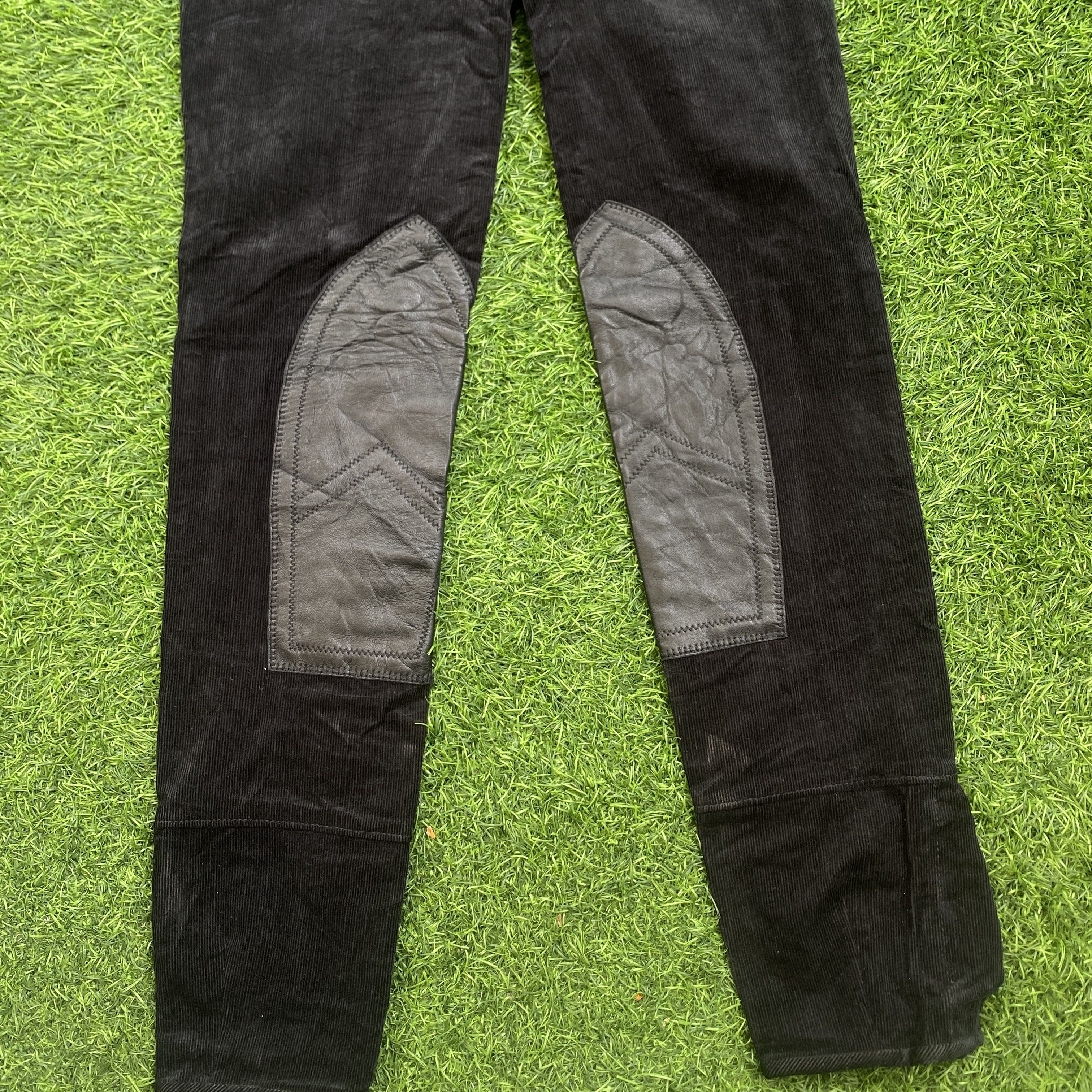 Gucci Gucci Corduroy Slim Tapered Leather Knee Pads Pants in black Size 26" / US 2 / IT 38 - 2 Thumbnail