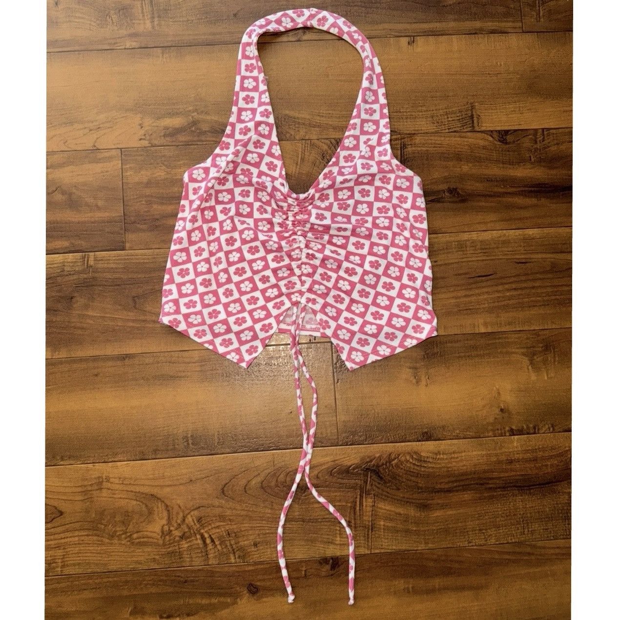 Other Pink Floral Halter Top Y2K Style Size M Rebellious Dreamer Size M / US 6-8 / IT 42-44 - 3 Thumbnail