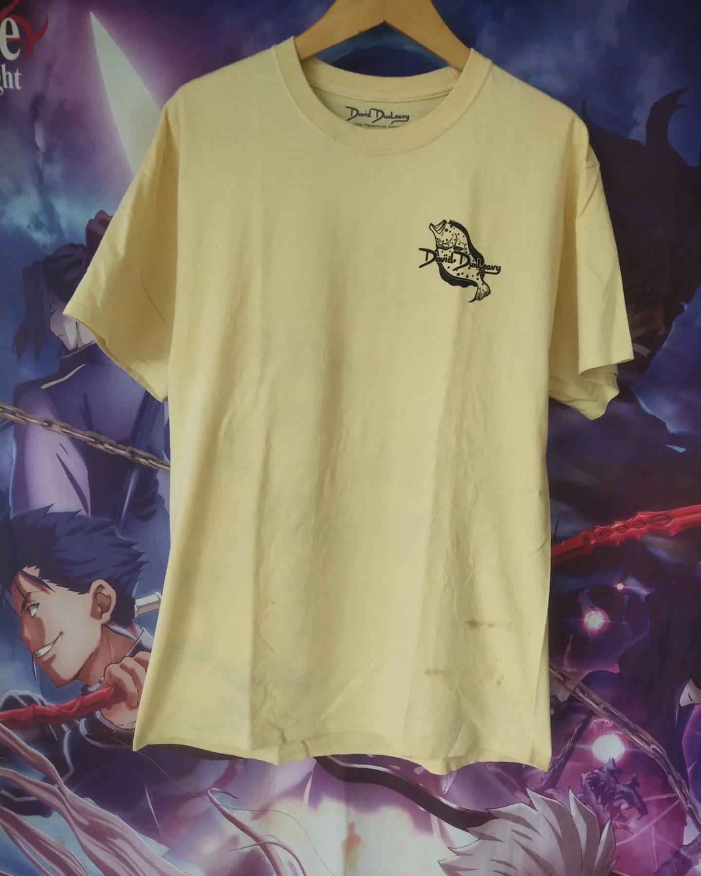 Vintage David DunLeavy Fish Art Big Print Yellow Stained Tees Size US L / EU 52-54 / 3 - 3 Thumbnail