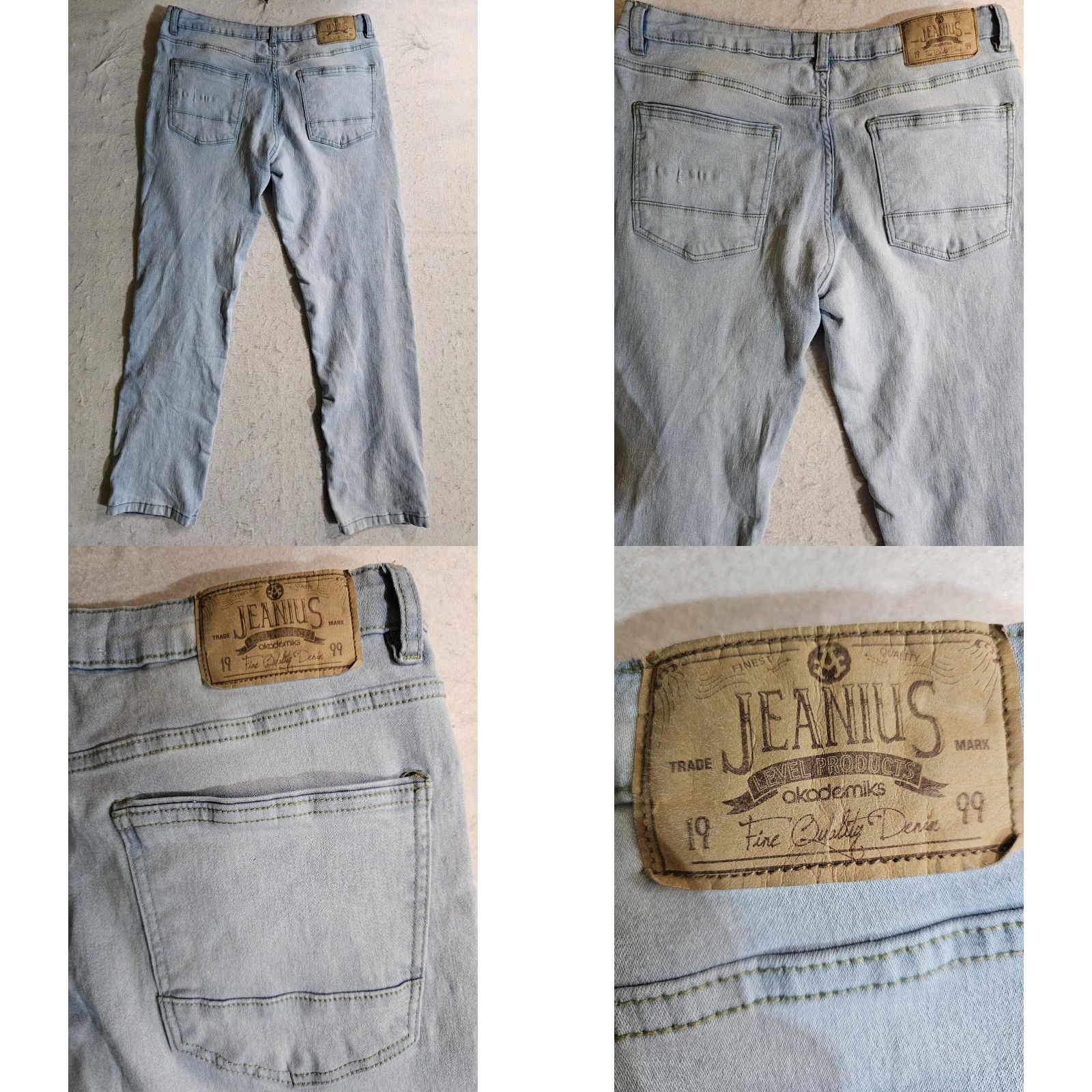 Akademiks VINTAGE Akademiks Jeanius Denim Jeans Slim Straight Acid Wash Stretch Mens 34x30 Size US 34 / EU 50 - 8 Thumbnail