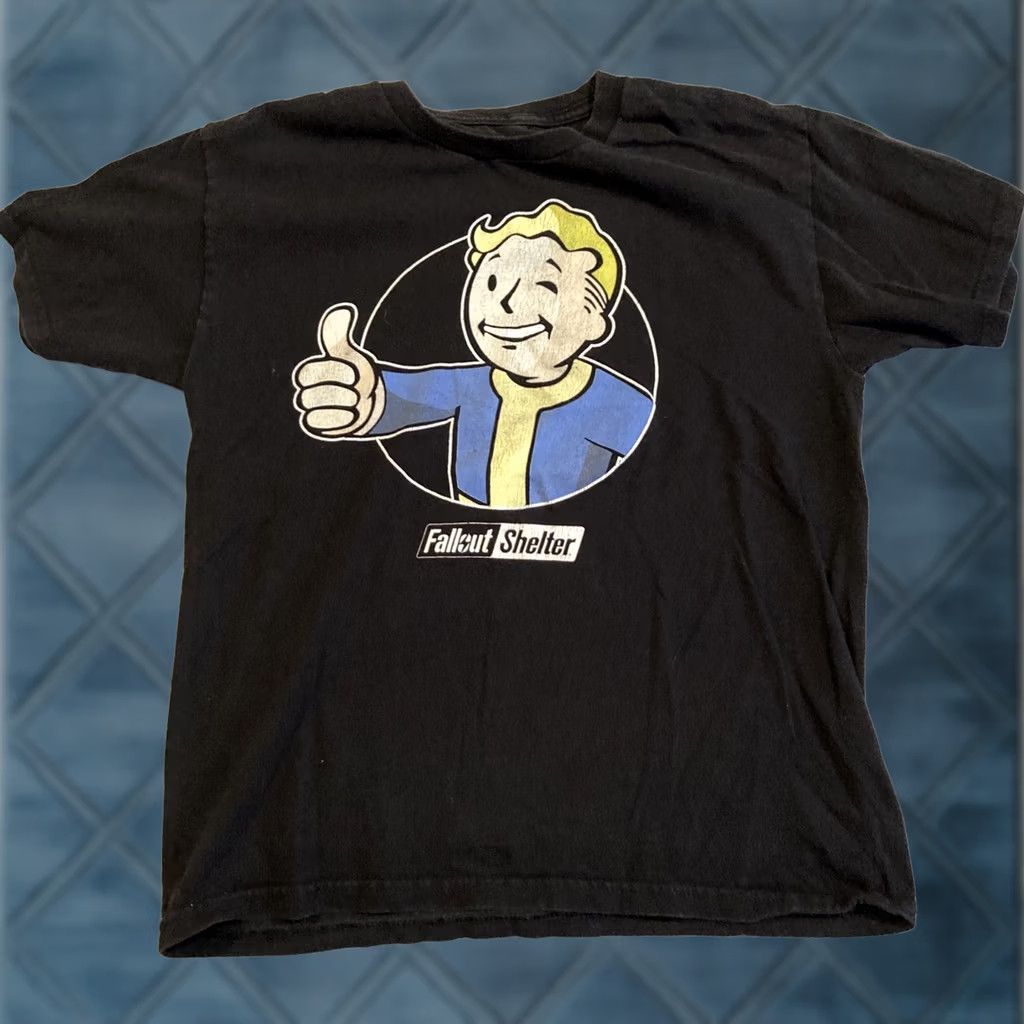 Vintage VINTAGE Fallout Shelter - 2016 - Bethesda T Shirt - Front Vault Boy Graphic - Mens Med Shirt Size US M / EU 48-50 / 2 - 1 Thumbnail