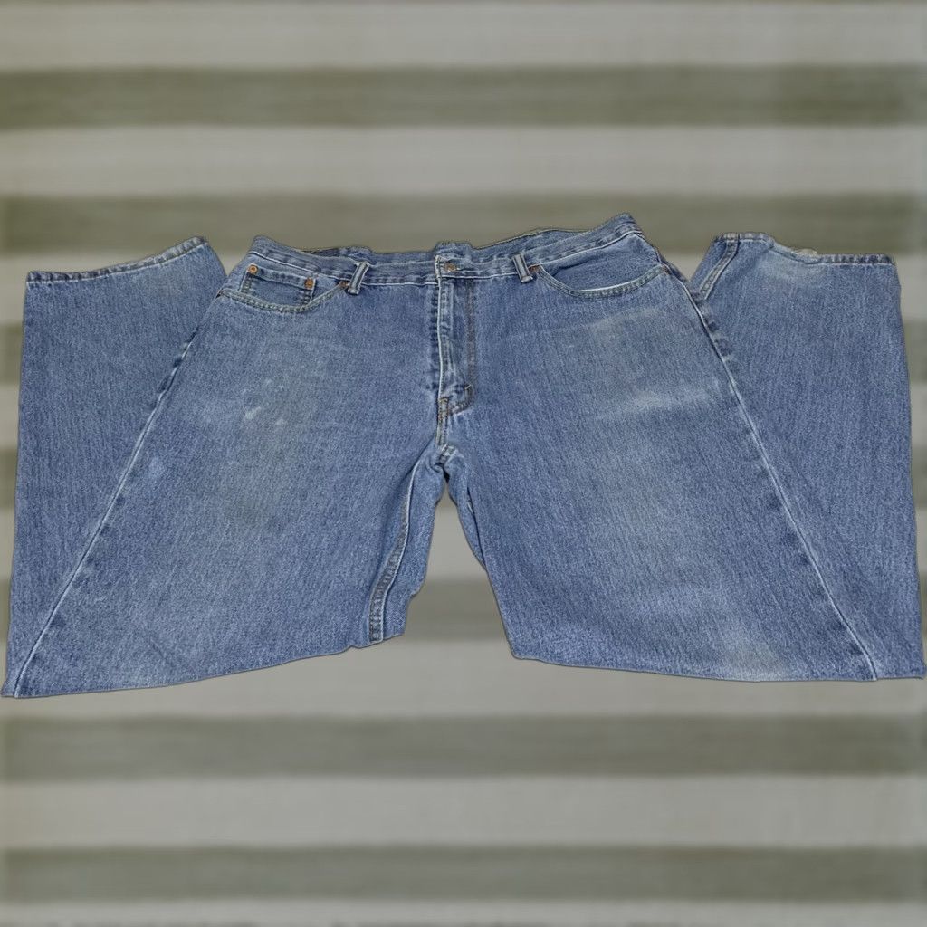 Levi's VINTAGE Levi's 550 Jeans Distressed Relaxed Fit Men 40x32 Straight Denim Cotton Blue 550 Series Mens Jeans Size US 40 / EU 56 - 1 Thumbnail