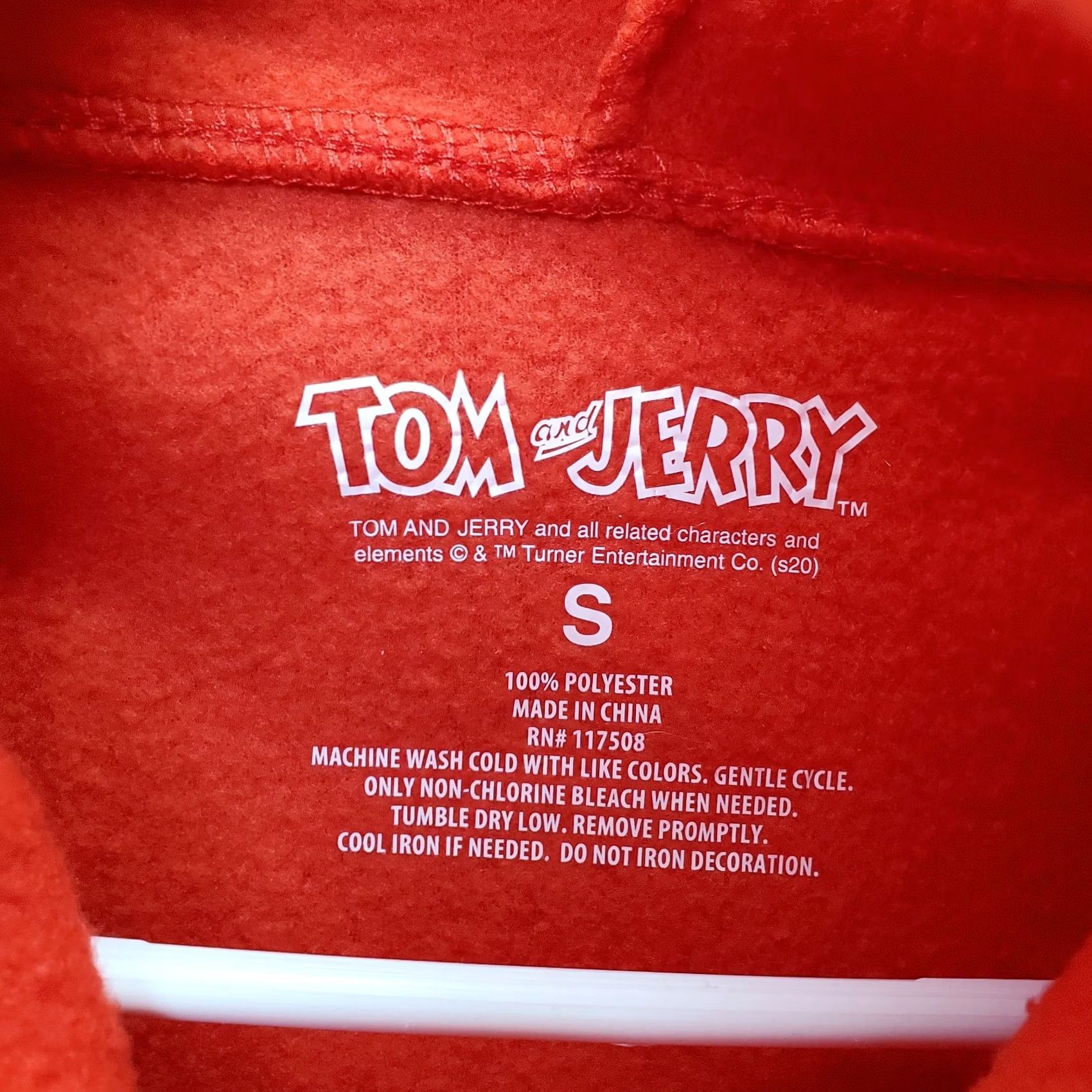 Vintage Tom & Jerry Hoodie Womens Small Red Fleece Graphic Print Raglan Sleeve Pullover Size S / US 4 / IT 40 - 5 Thumbnail