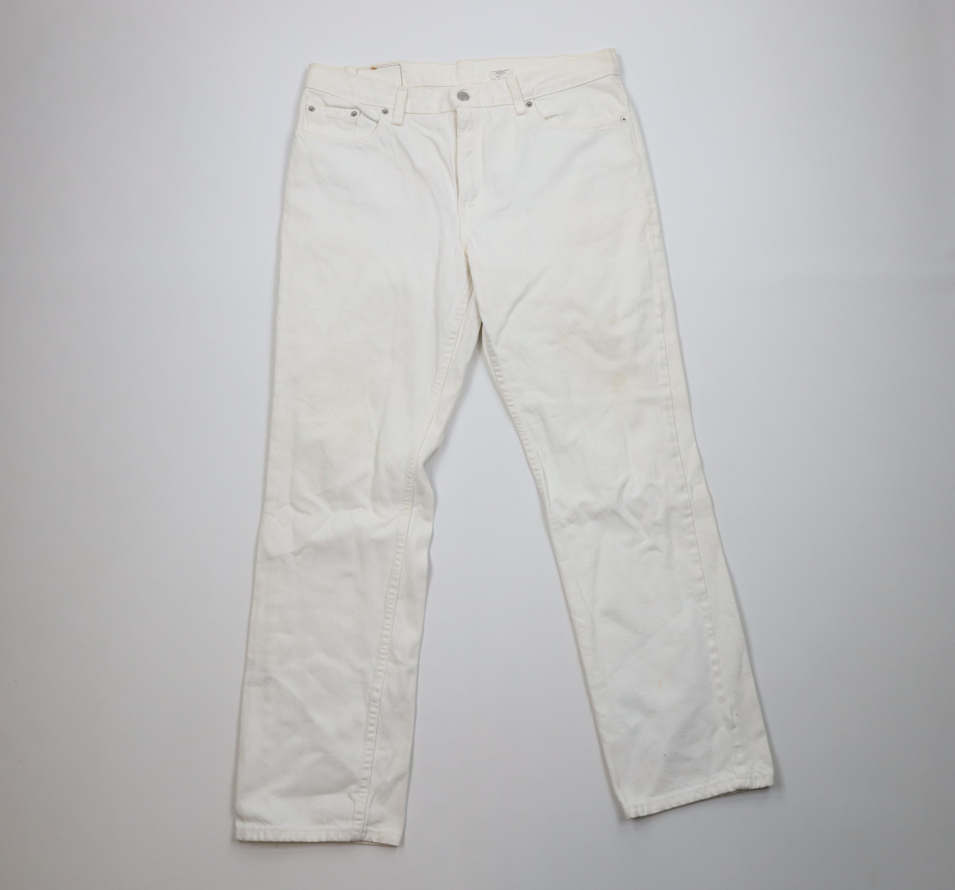 Levi's Vintage Y2K 2001 Levis 505 Regular Straight Jeans White USA Size US 34 / EU 50 - 1 Thumbnail