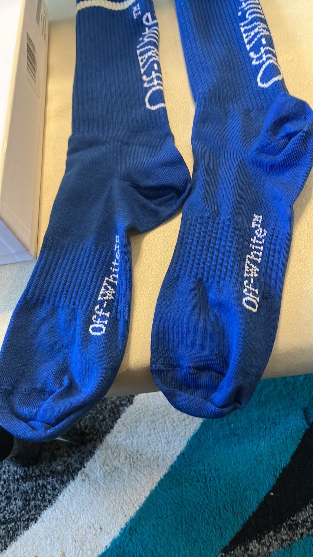 Off-White *New in box* blue striped long socks Size ONE SIZE - 3 Thumbnail