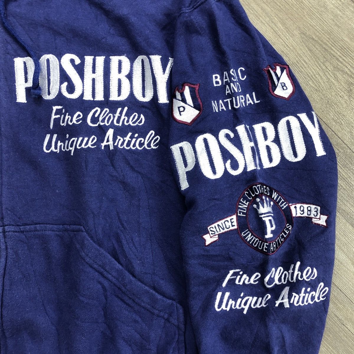 Japanese Brand × Vintage 1990s Vintage Posh Boy Staff Embroidered Zipper Hoodie Size US M / EU 48-50 / 2 - 4 Thumbnail