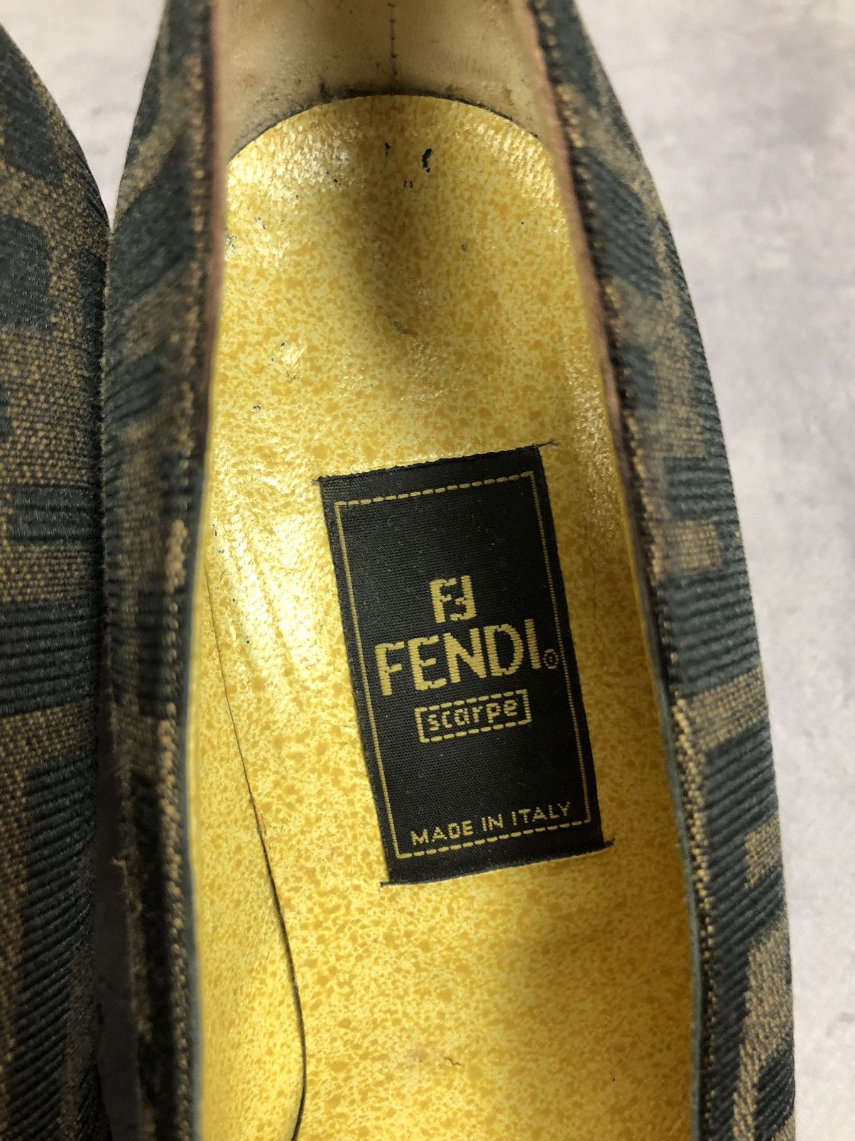 Fendi × Vintage FENDI heel pumps Zucca Canvas Leather Black FF logo 36 Size US 6 / IT 36 - 11 Thumbnail