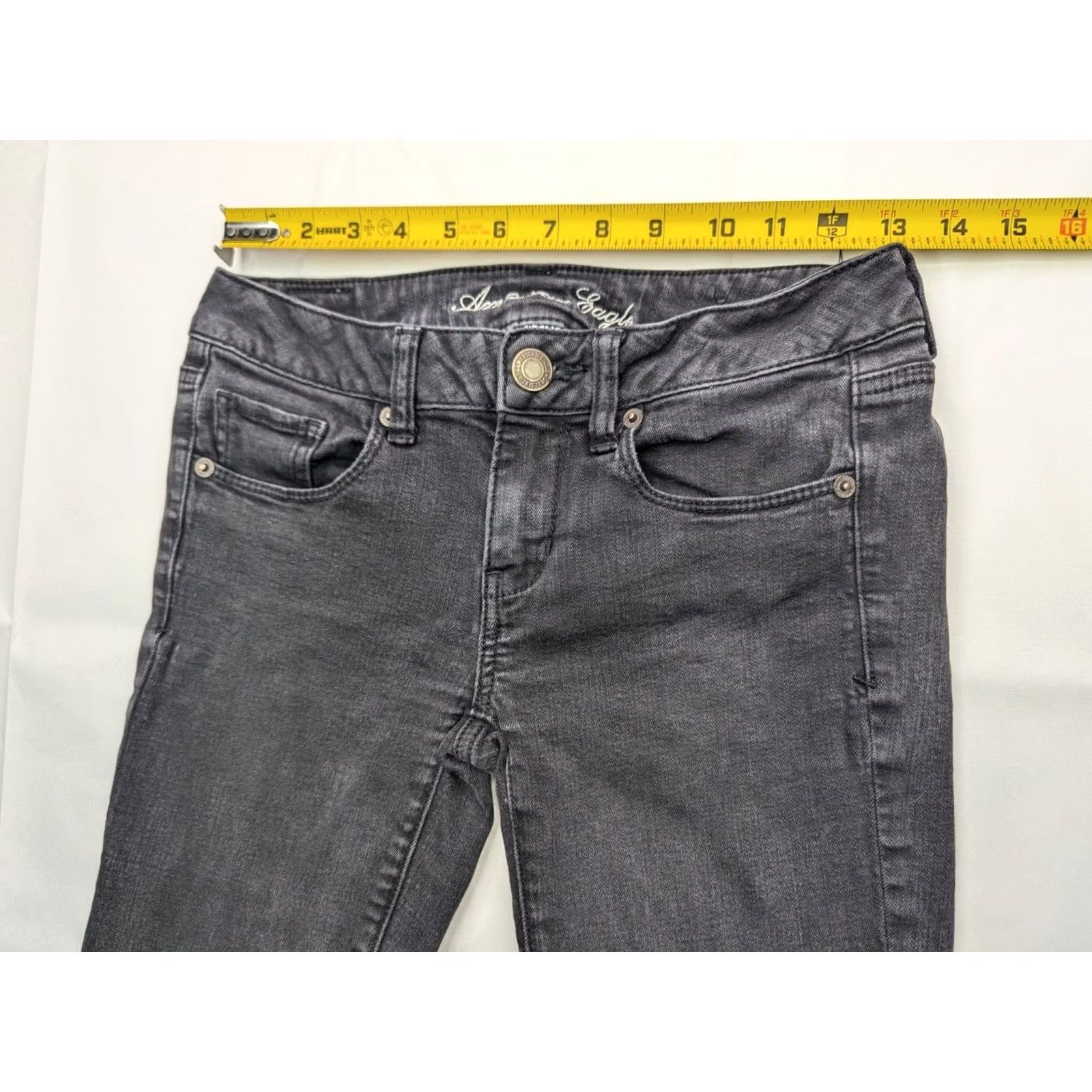 American Eagle Outfitters American Eagle Outfitters Jeans Skinny Women's 2 26x31 Dark Wash Black Denim 5-Pocket Stretch Distressed Modern Retro Grunge 80s 90s Mom AEO Size 26" / US 2 / IT 38 - 6 Thumbnail