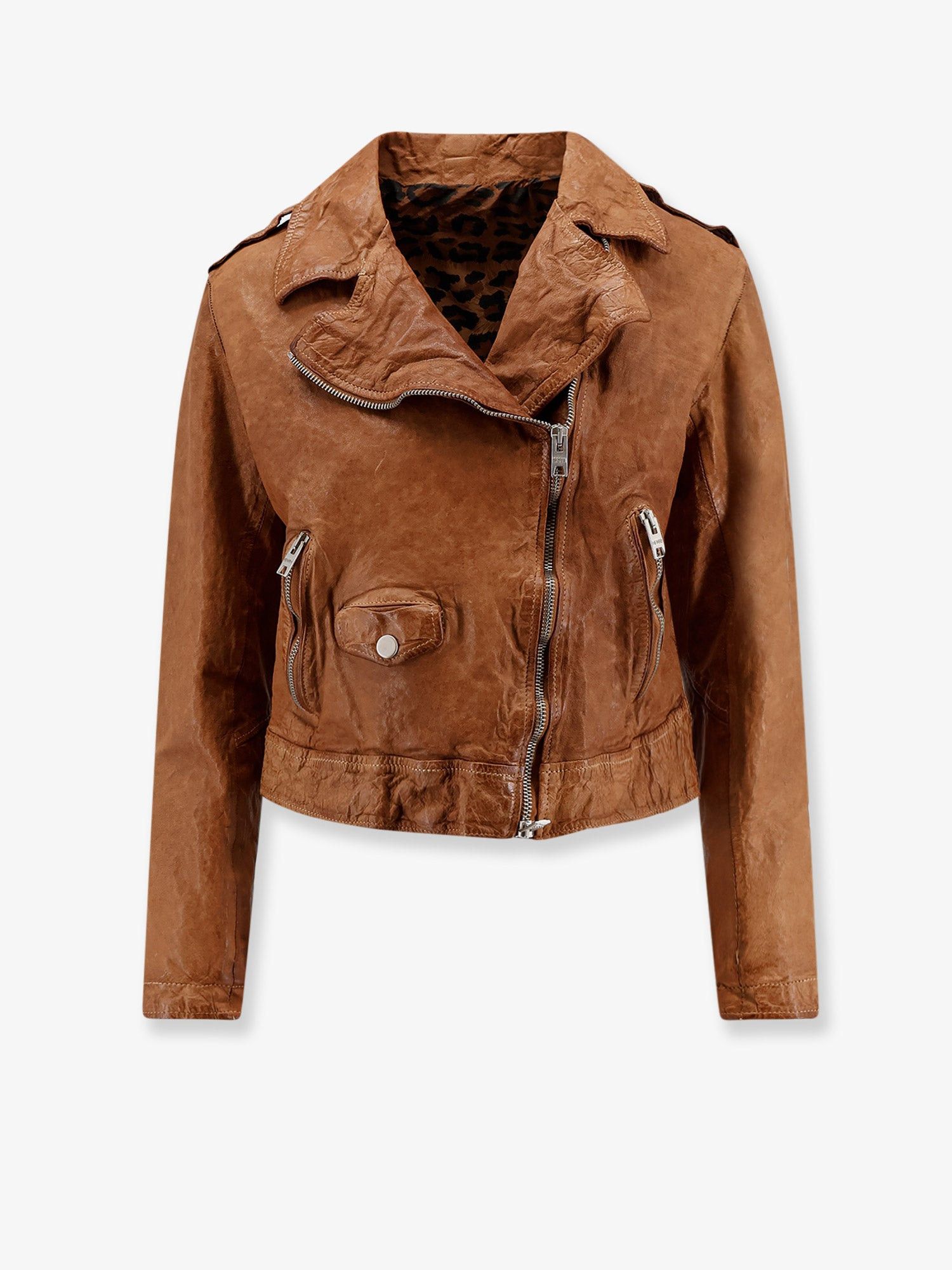 DFour Natural Washed Leather Jacket Size L / US 10 / IT 46 - 1 Thumbnail