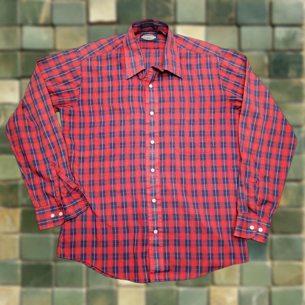 Vintage VINTAGE Towncraft Shirt Mens M Red Blue Plaid Button Short Sleeve JCPenney Size US M / EU 48-50 / 2 - 1 Thumbnail